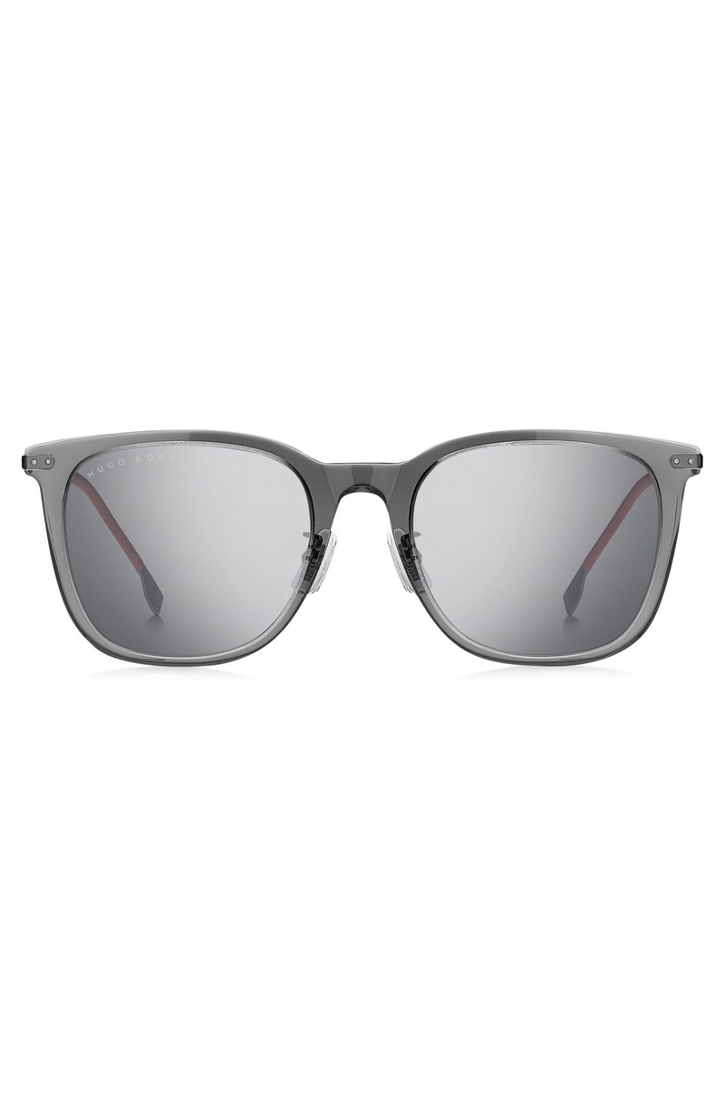 GRAY-ACETATE SUNGLASSES WITH RED ACCENTS 3