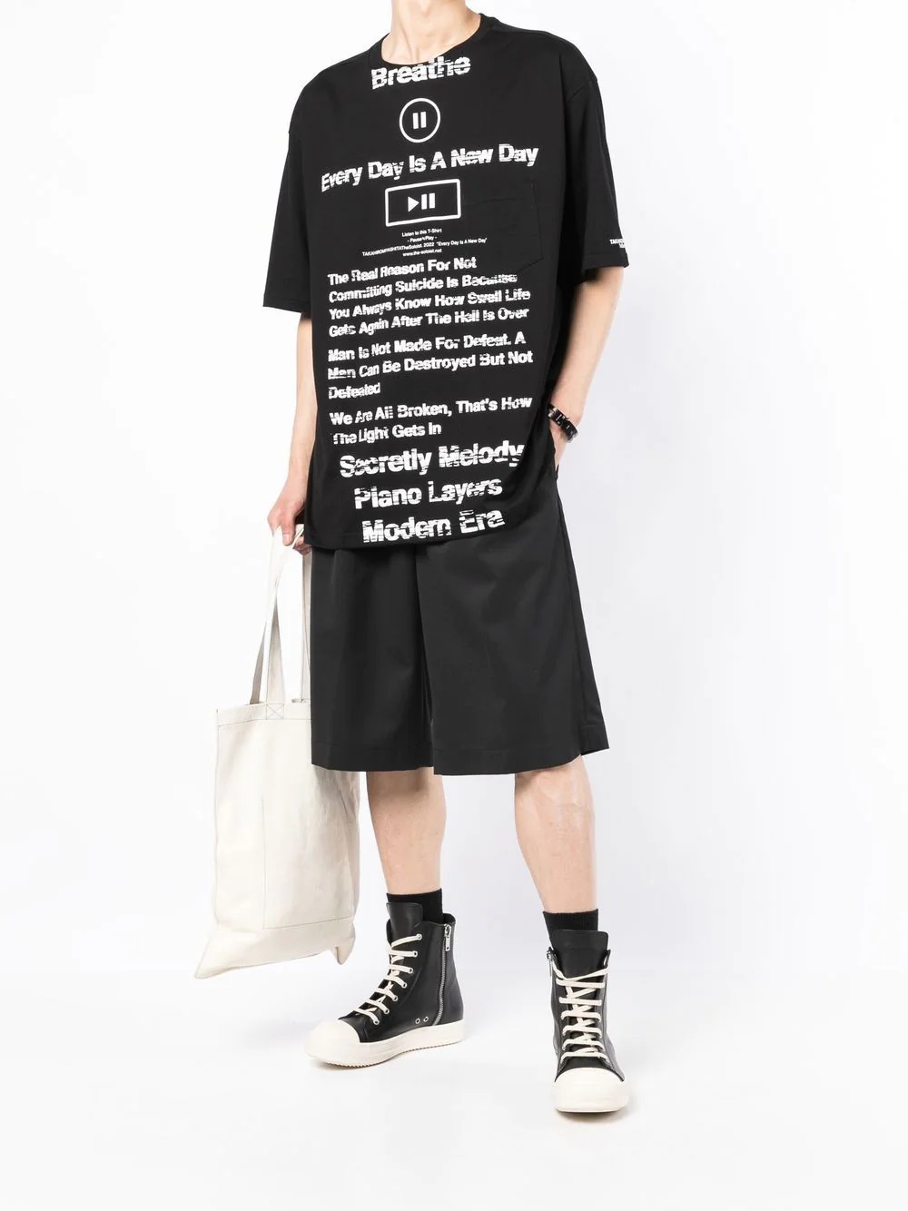 slogan-print short-sleeve T-shirt - 2