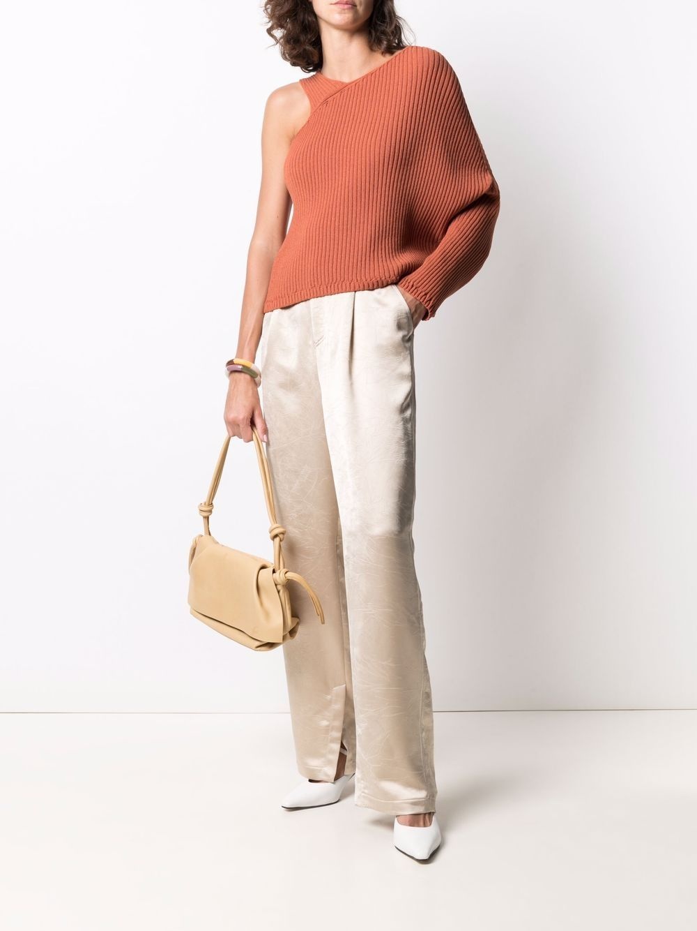 Odile straight-leg satin trousers - 2