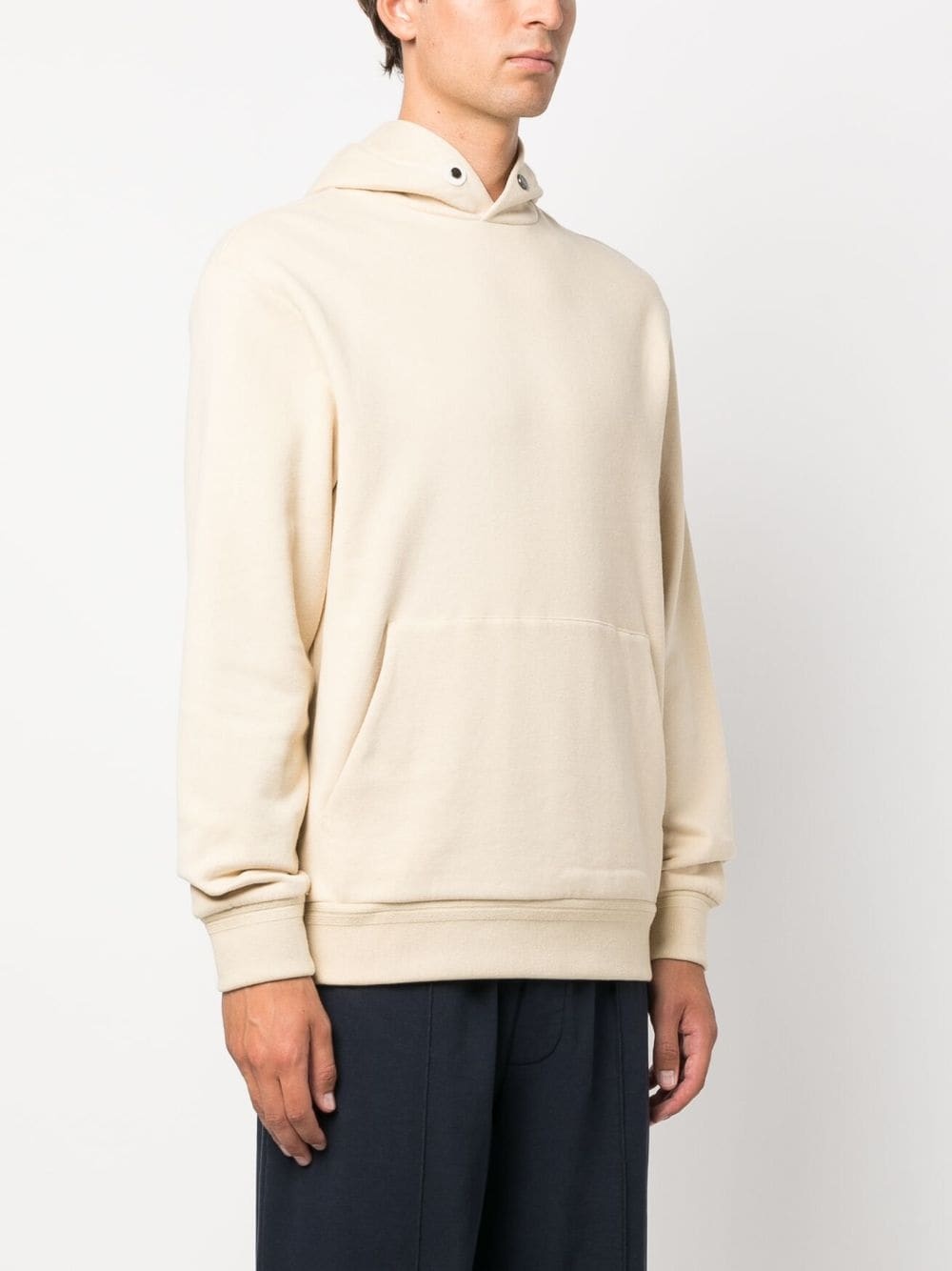 pouch-pocket cotton-cashmere hoodie - 3
