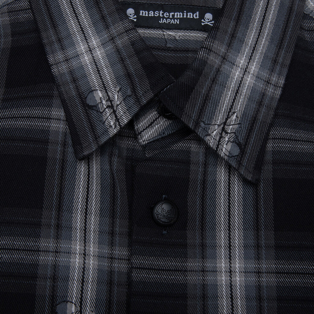 PLAID FLANNEL SHIRT - BLACK - 4