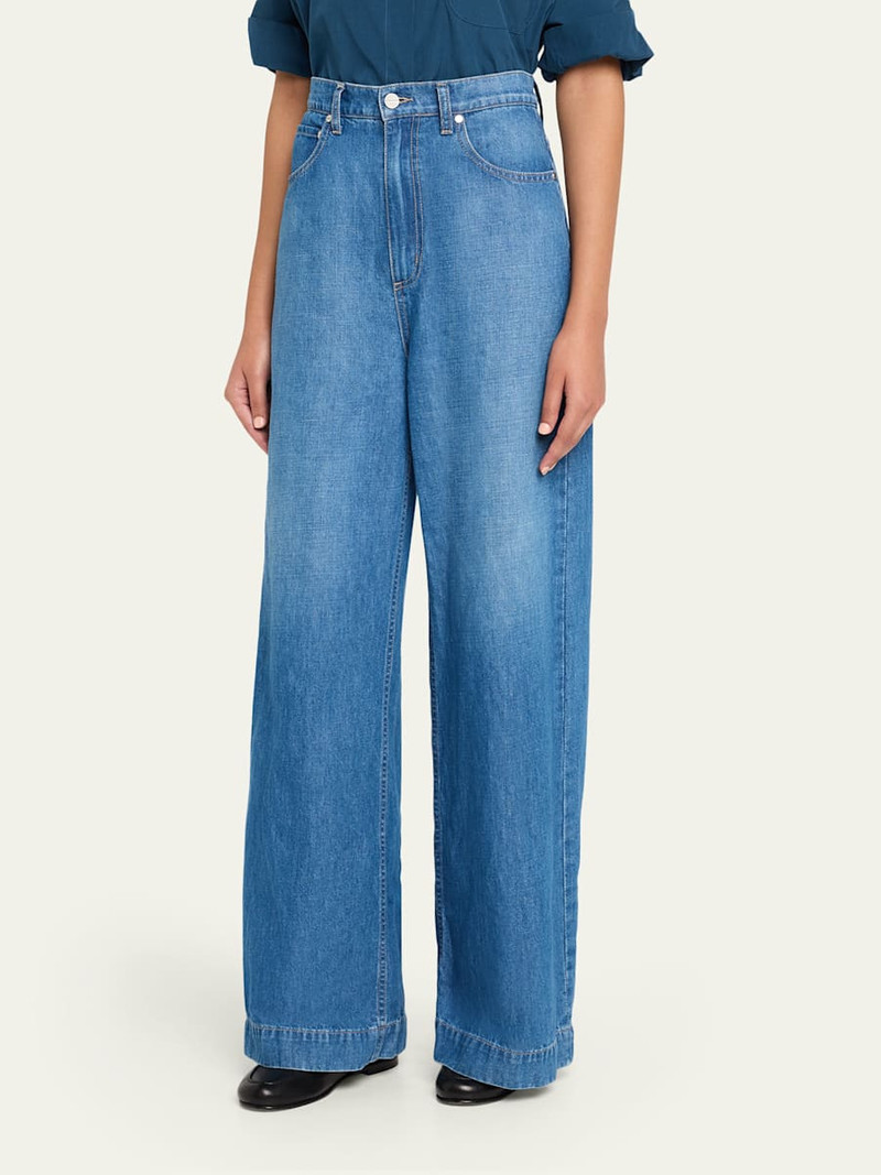 TWP McDougal St Wide-Leg Denim Pants outlook