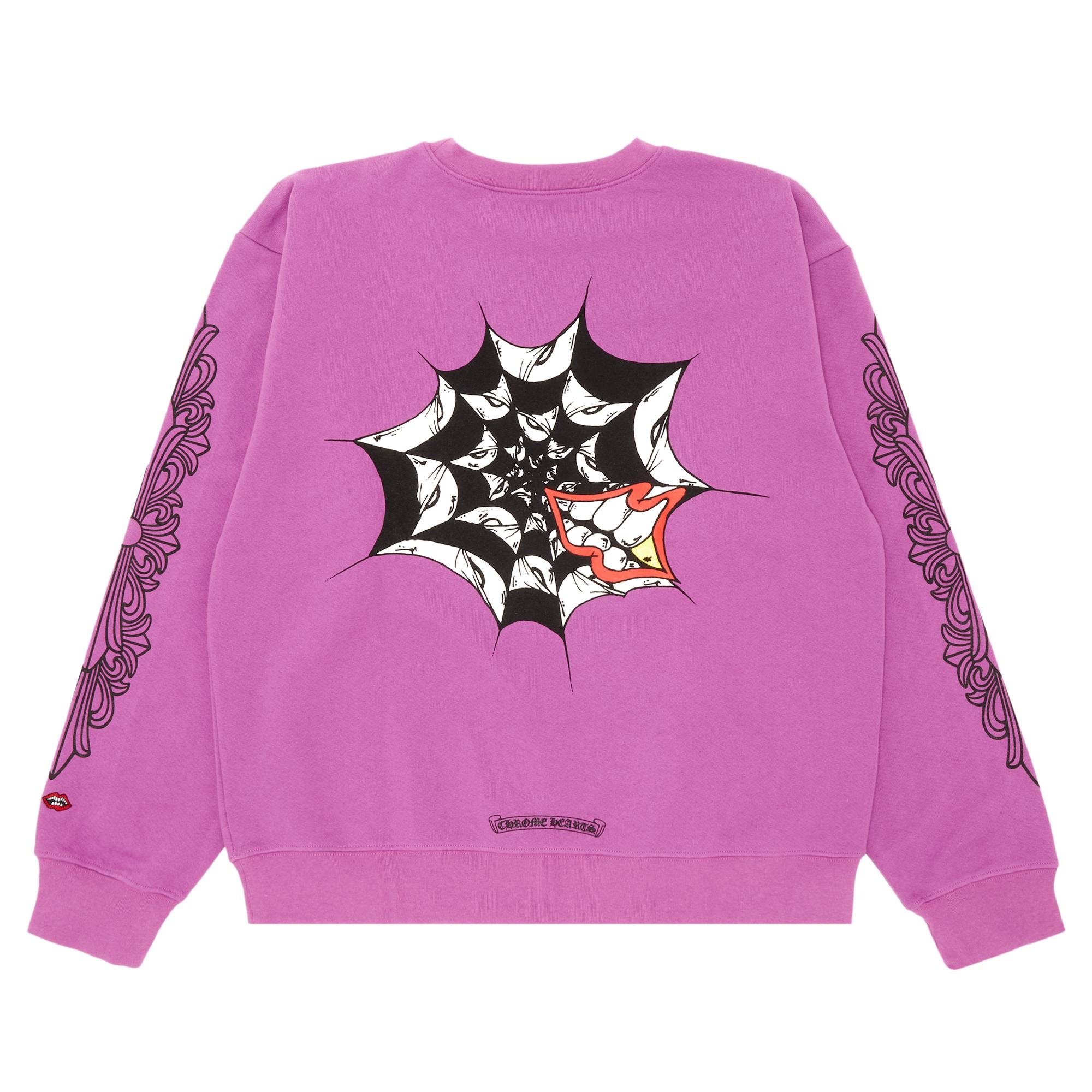 Chrome Hearts x Matty Boy Spider Web Crewneck Sweatshirt 'Purple' - 2