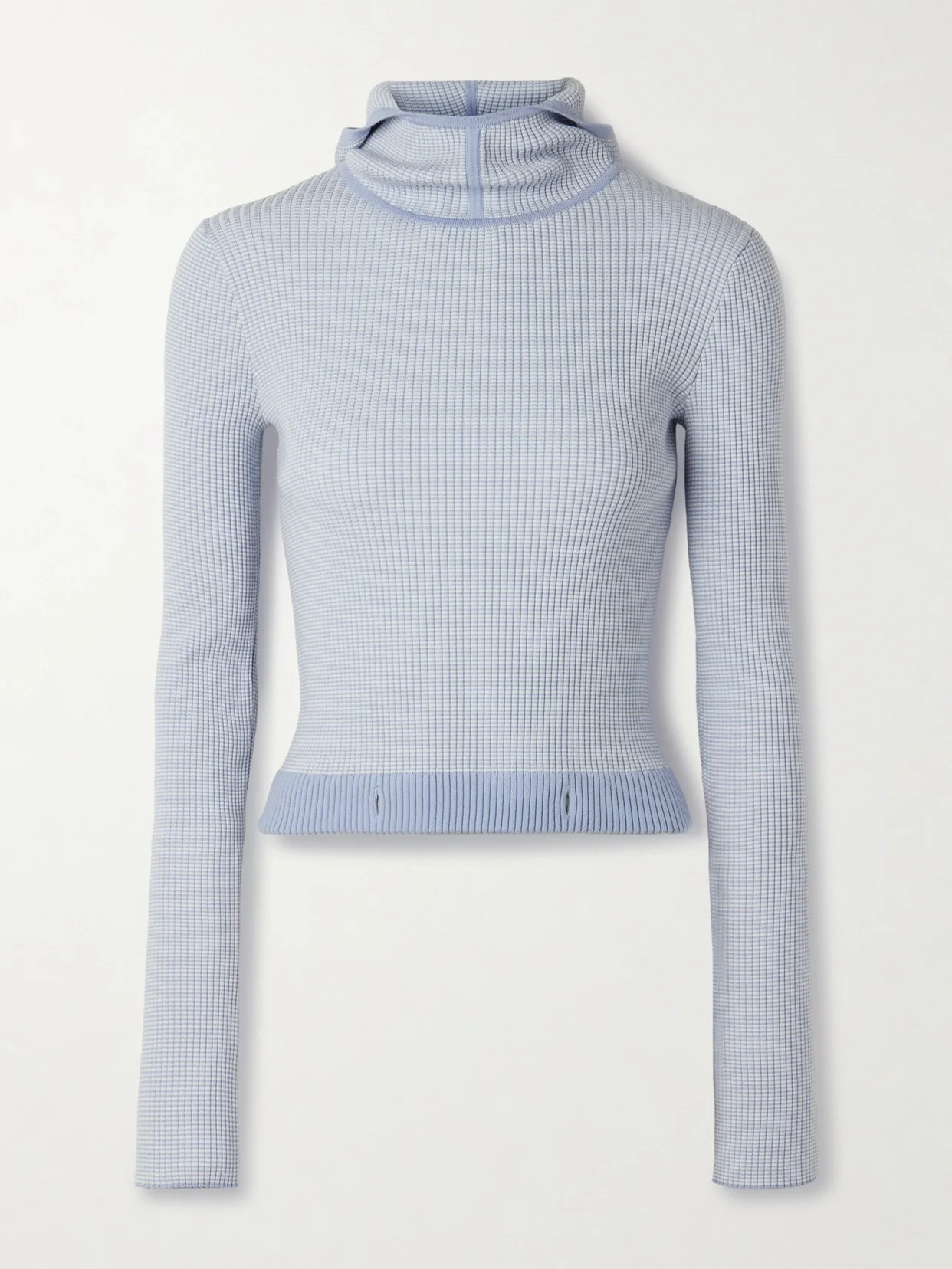 Speed Skate Ribbed Striped Merino Wool-blend Hoodie - 1