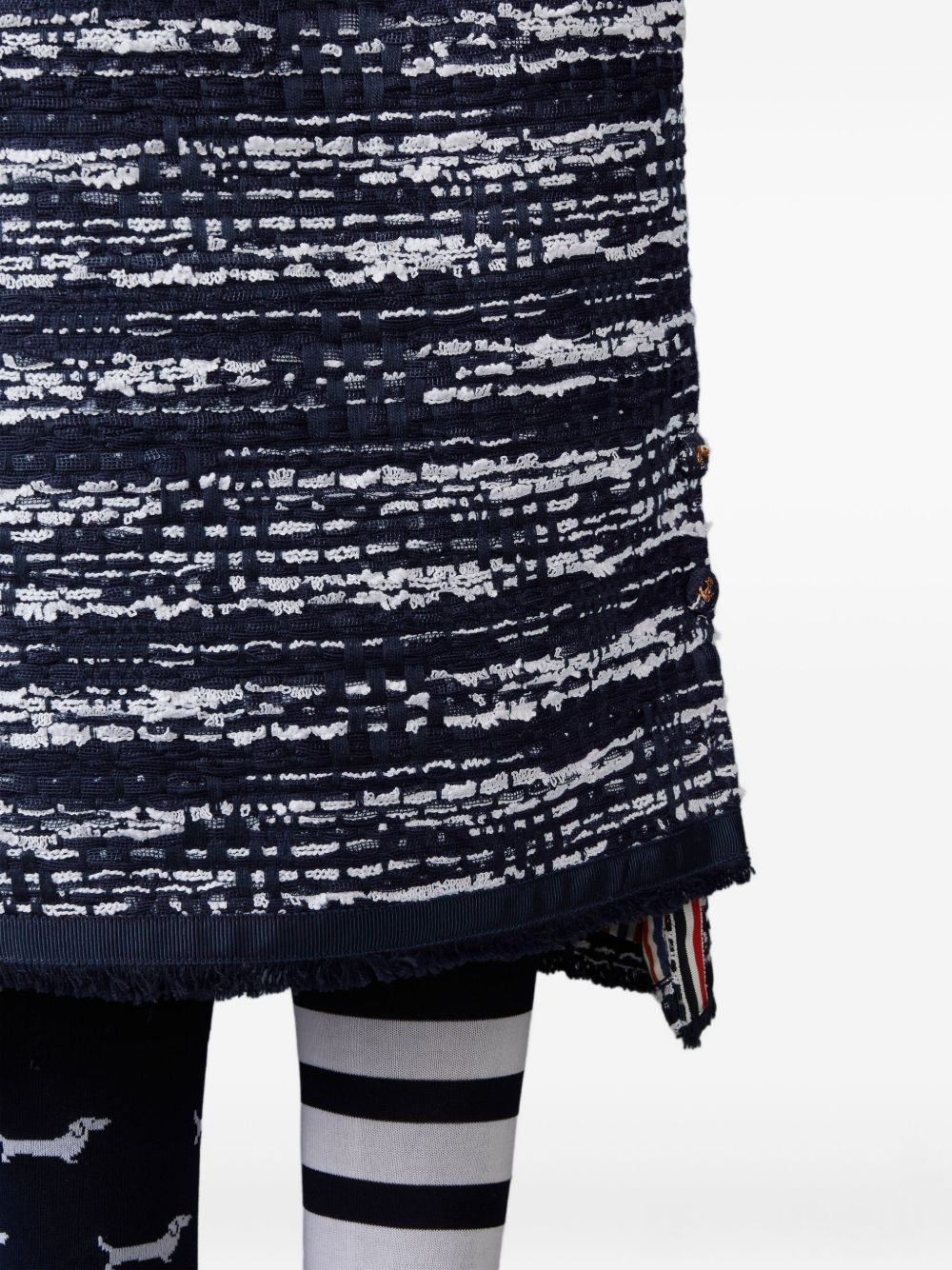 tweed frayed-hem skirt - 4