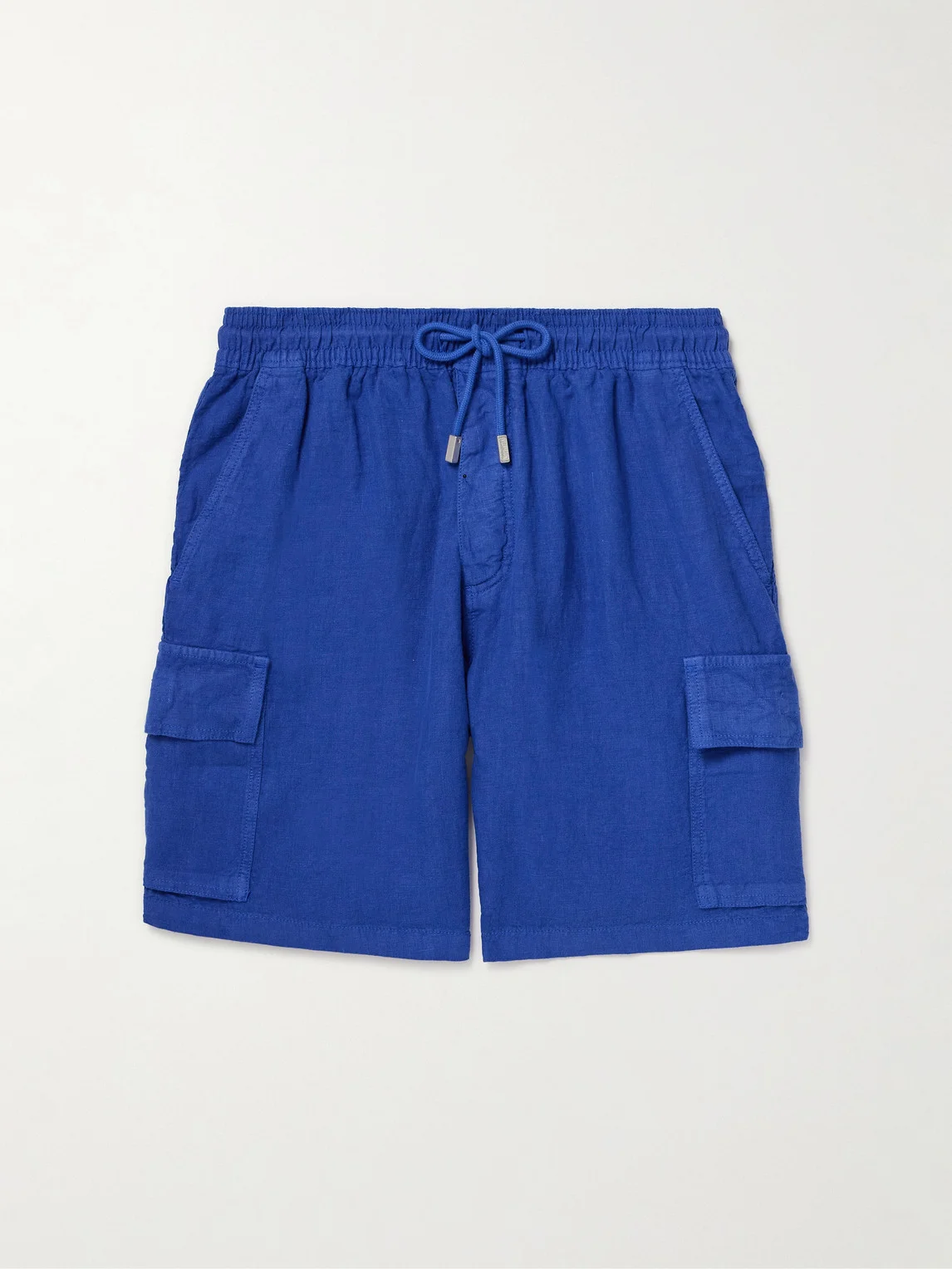 Straight-Leg Linen Drawstring Cargo Shorts - 1