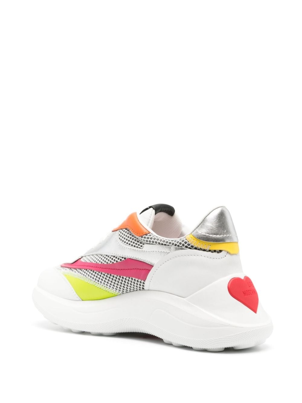 colour-block panelled leather sneakers - 3