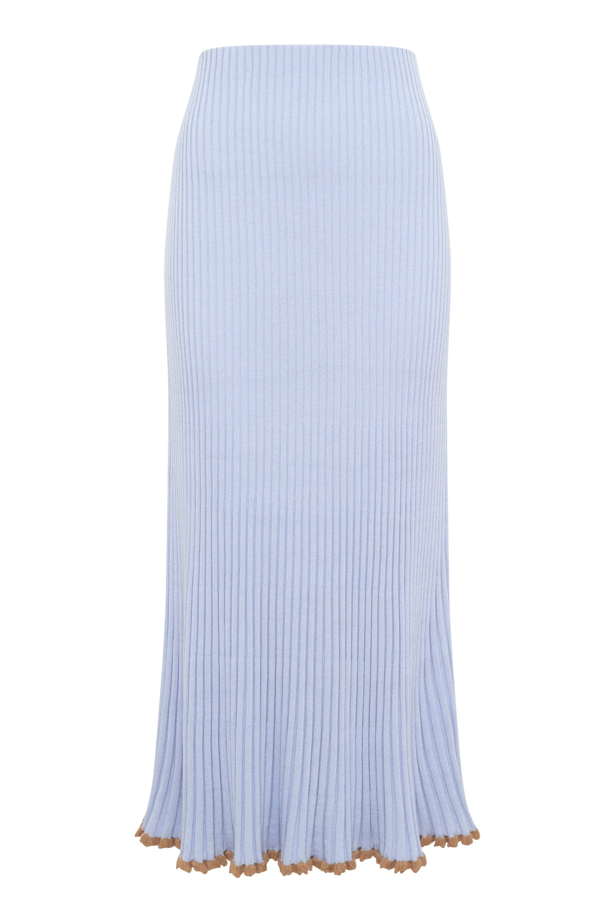Kavya Knit Skirt in Halogen Blue Cashmere Silk - 1