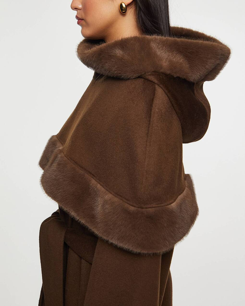 Marta Wool Cape  Brown ONESIZE - 5