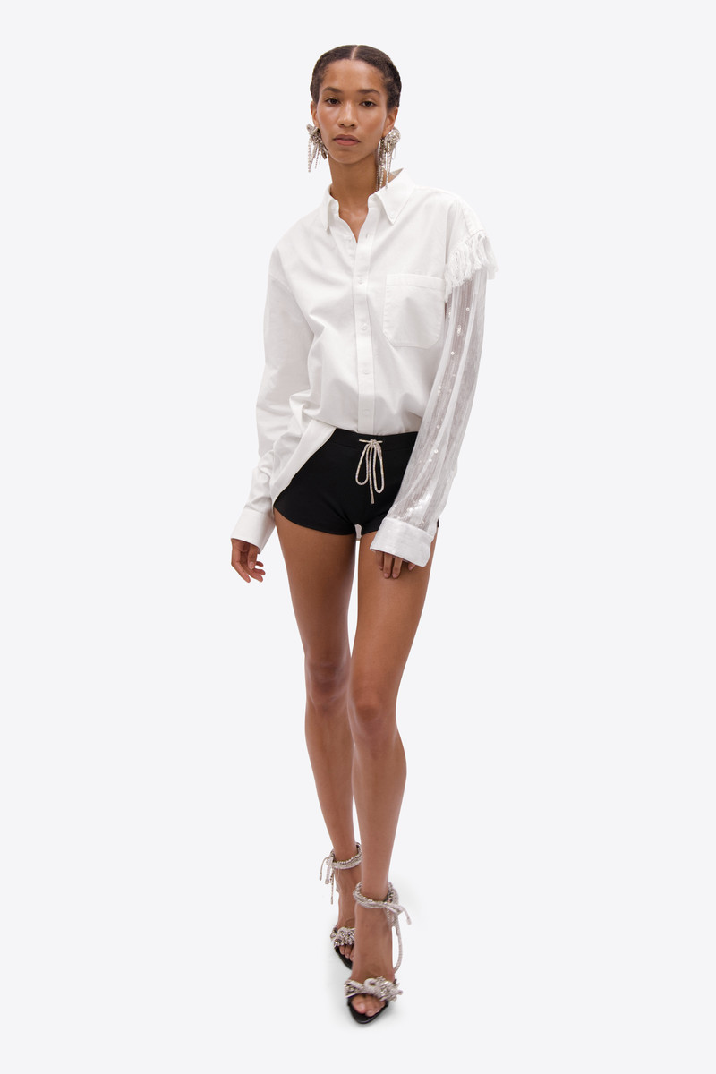 AREA DECONSTRUCTED SEQUIN OXFORD SHIRT outlook
