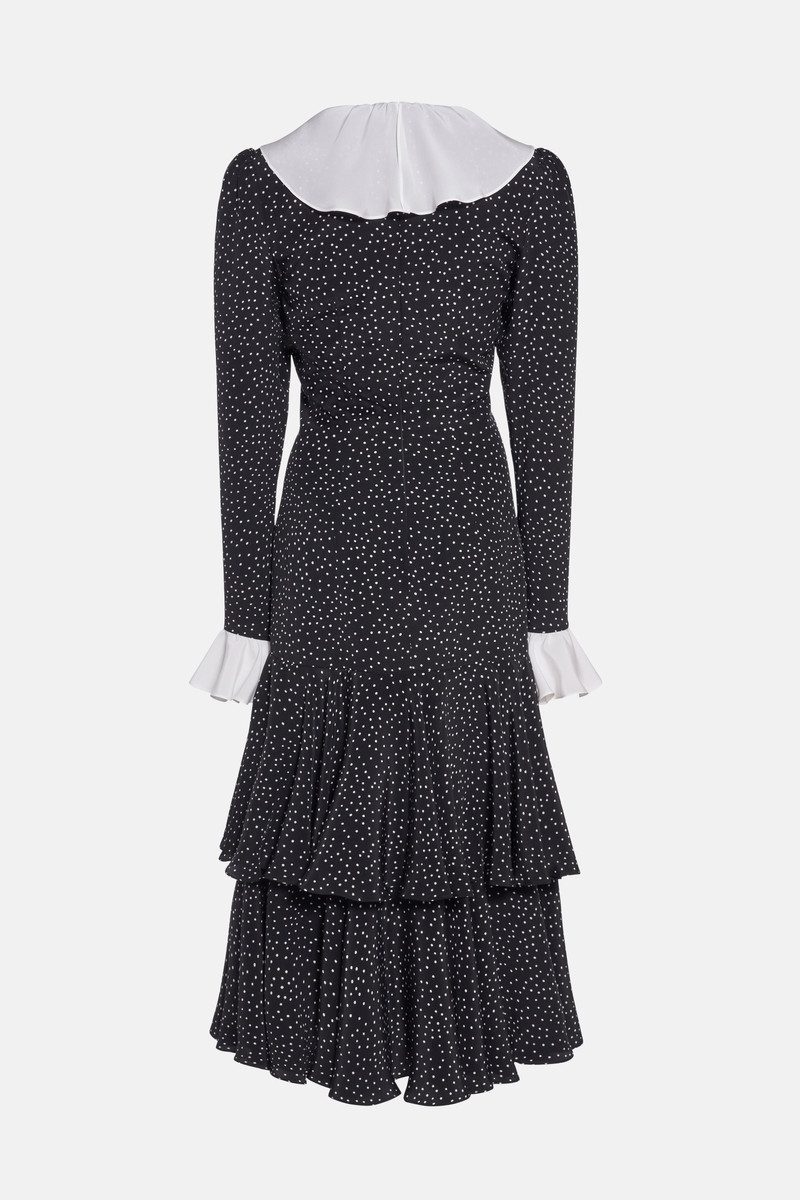 POLKA DOT SILK DRESS WITH VOLANT AND BOW 2