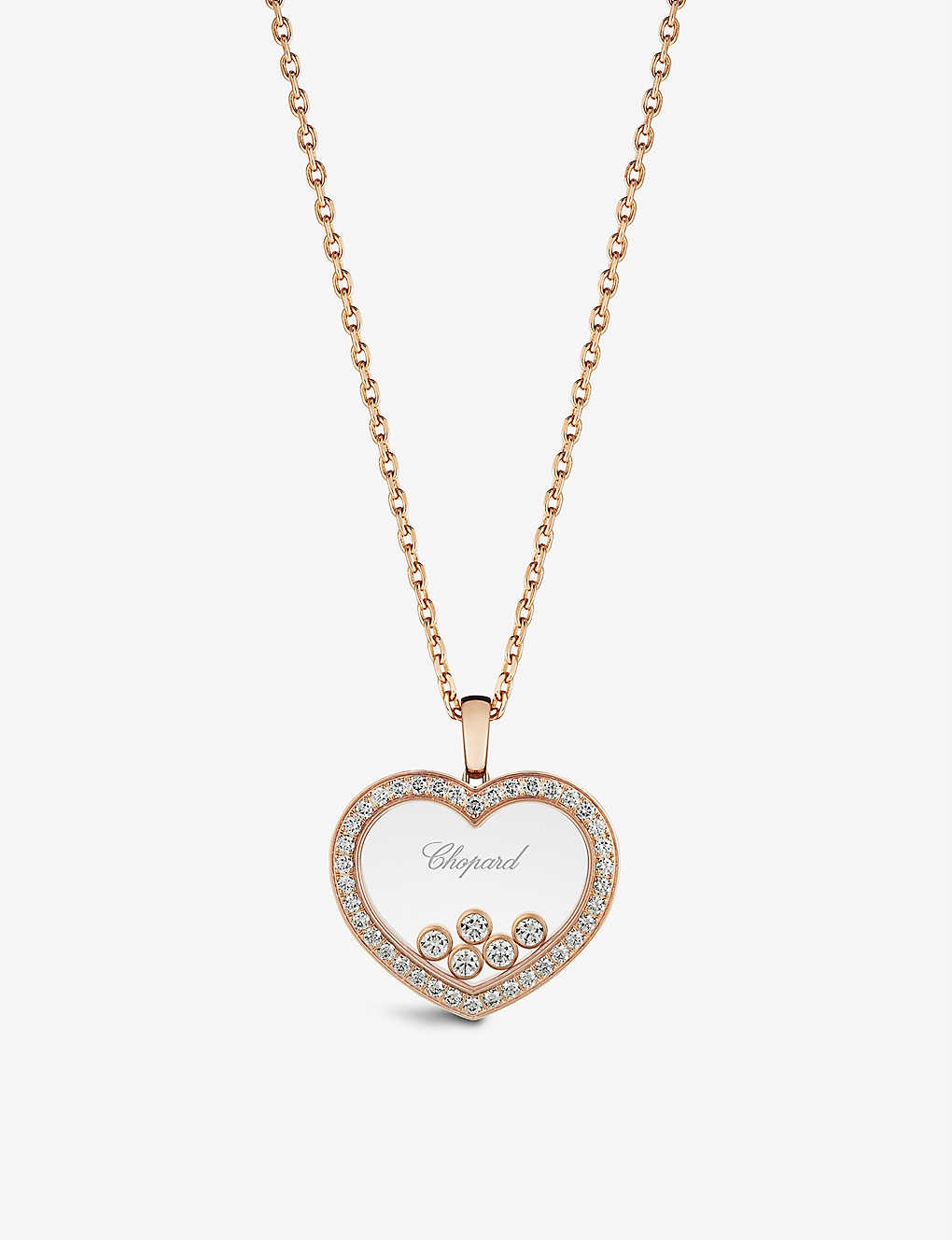 Happy Diamonds 18ct rose-gold and 1.24ct diamond pendant necklace - 1
