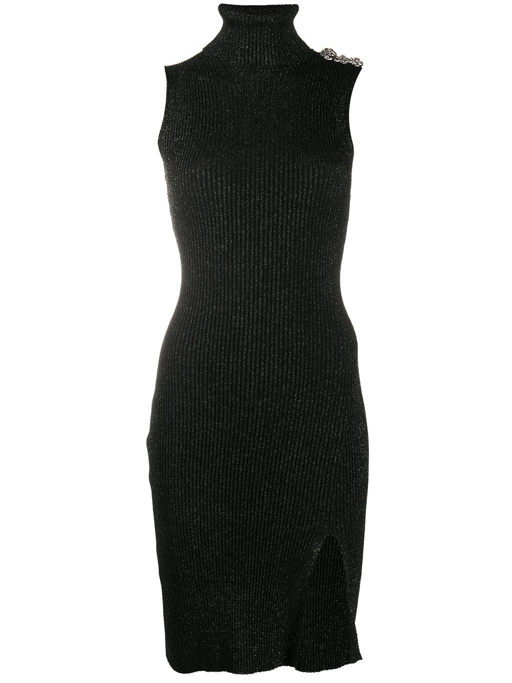 ribbed-knit turtleneck dress - 1