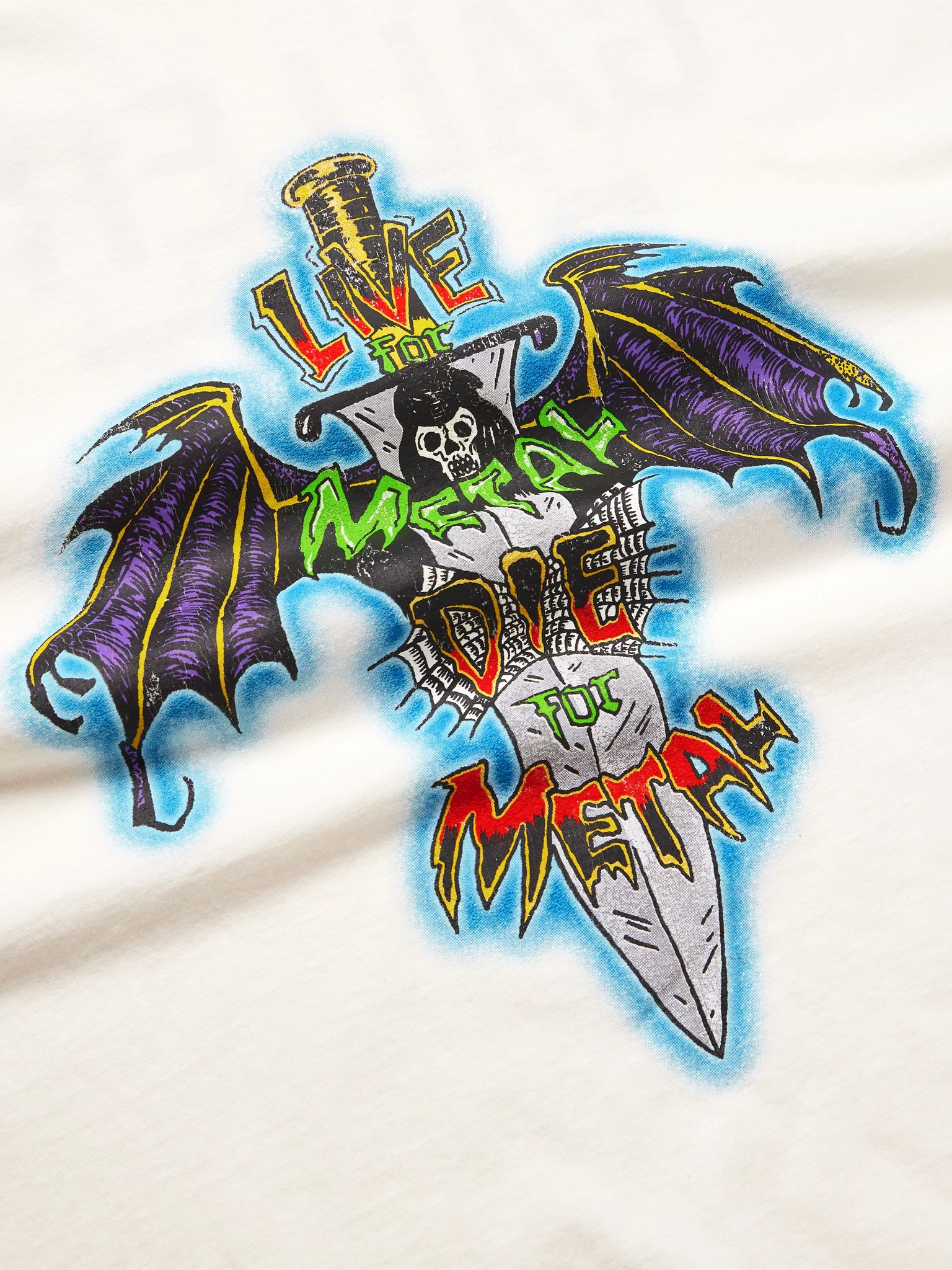 Live For Metal Glittered Printed Cotton-Jersey T-Shirt Off-white - 4
