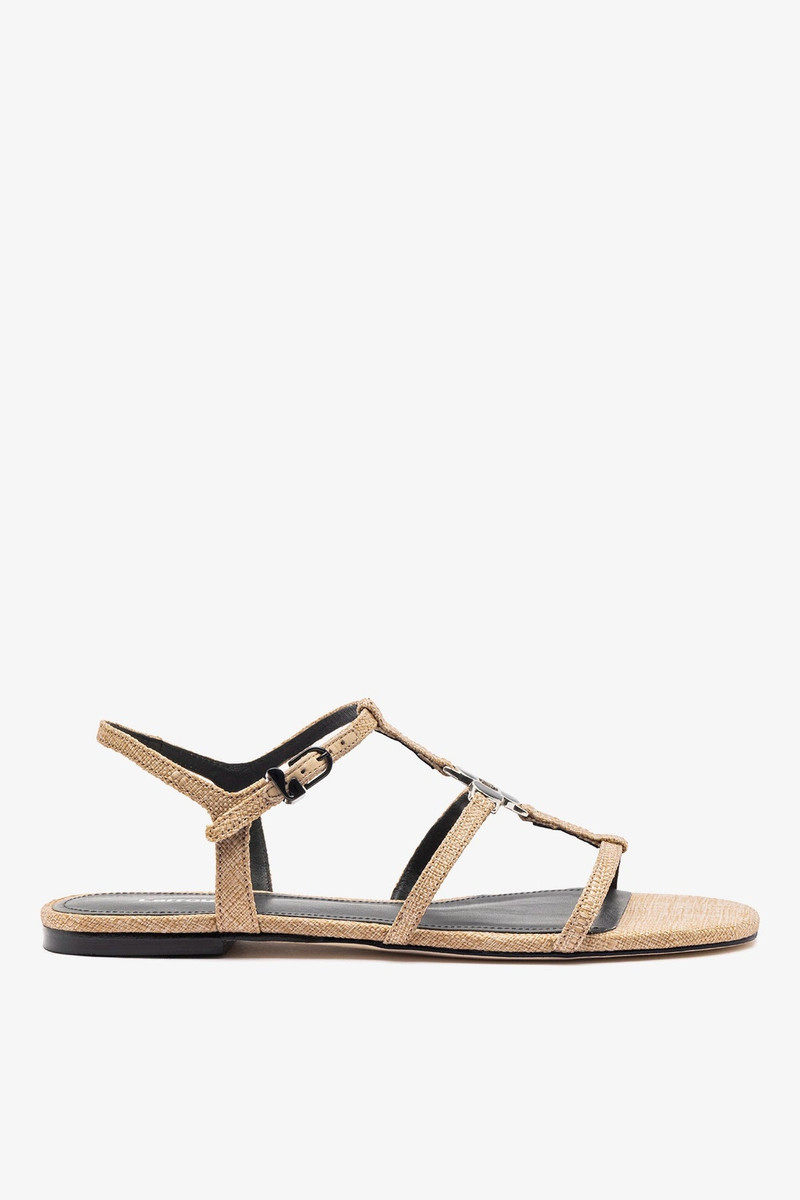 Hana Flat Sandal Beige Raffia 1