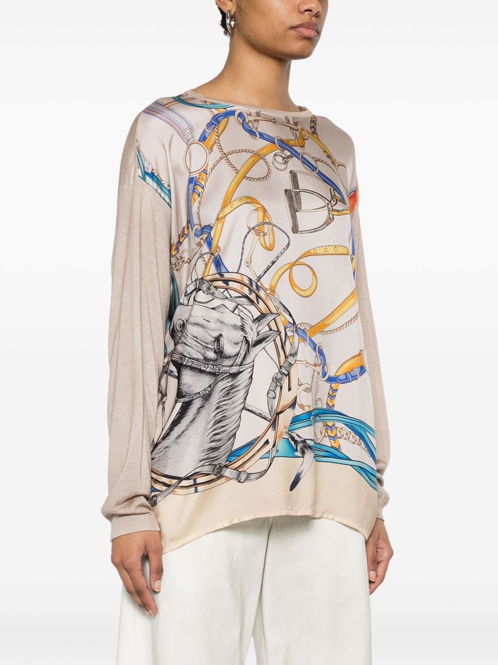 graphic-print knitted top - 3