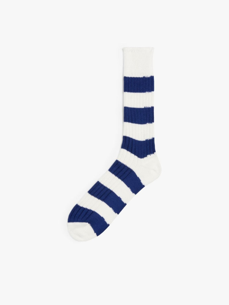 INK AND WHITE STRIPED COTTON SOCKS 1