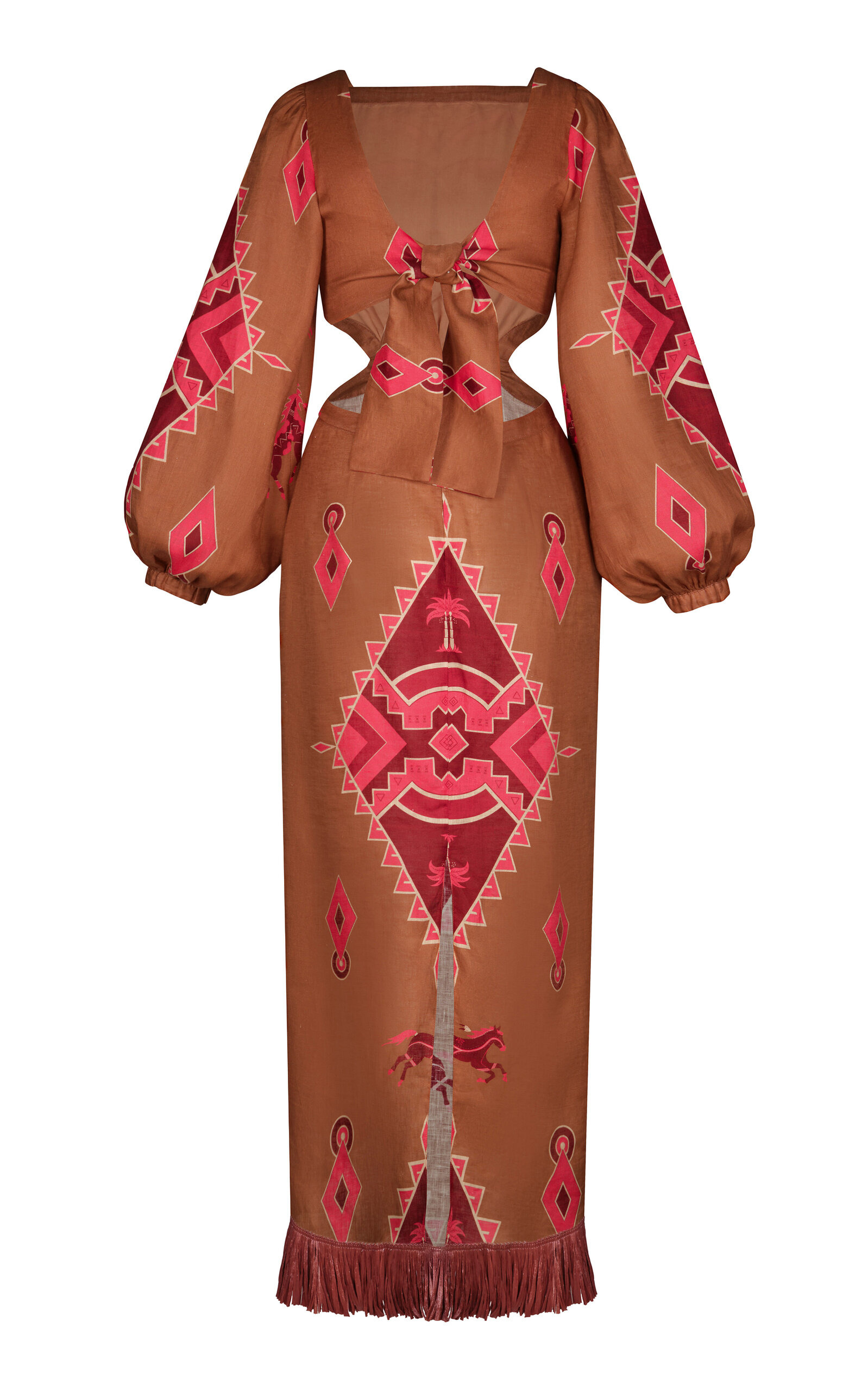Geometric Horizon Linen Maxi Dress multi - 3