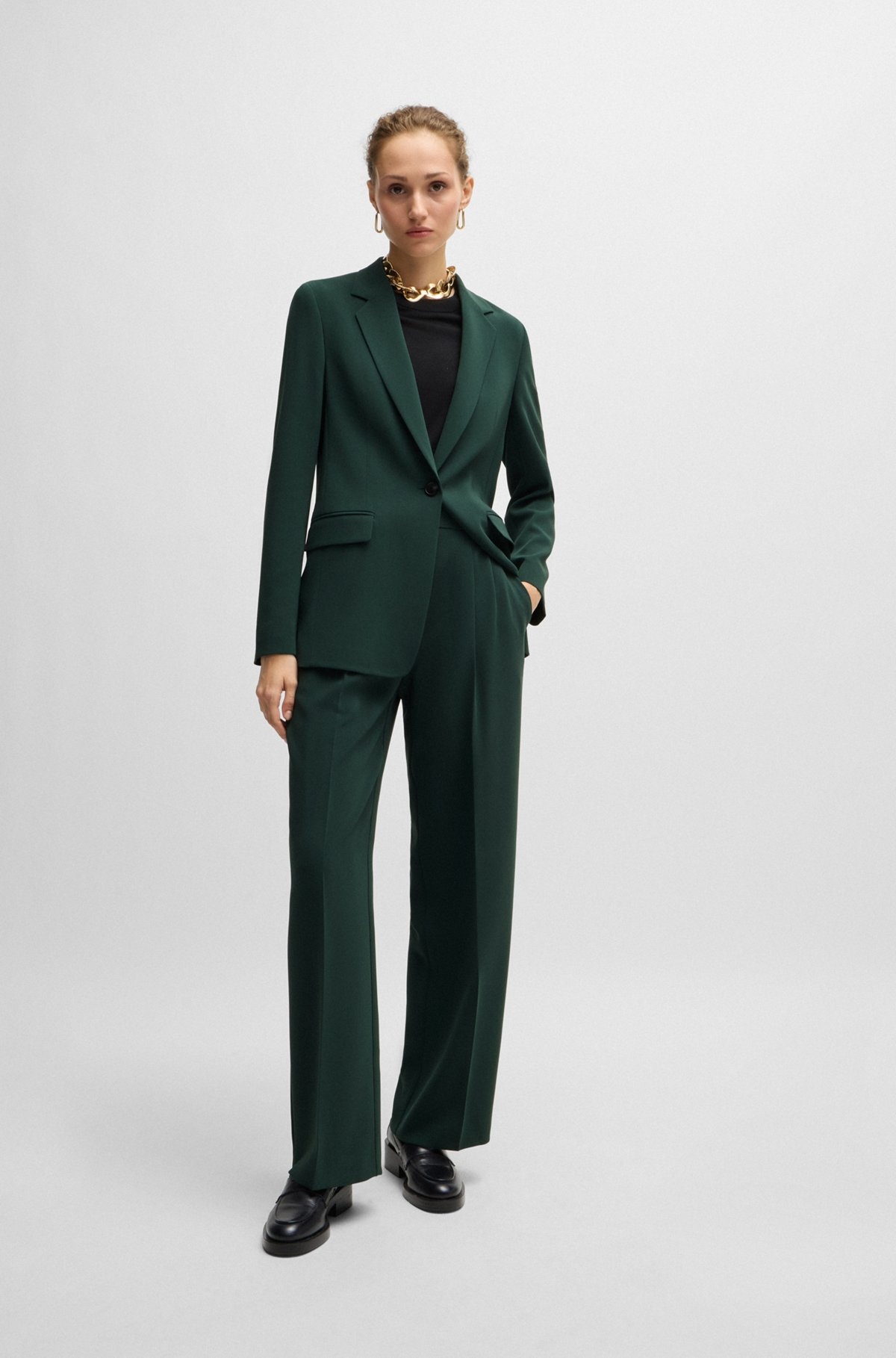 REGULAR-FIT JACKET IN CREASE-RESISTANT CREPE - 3