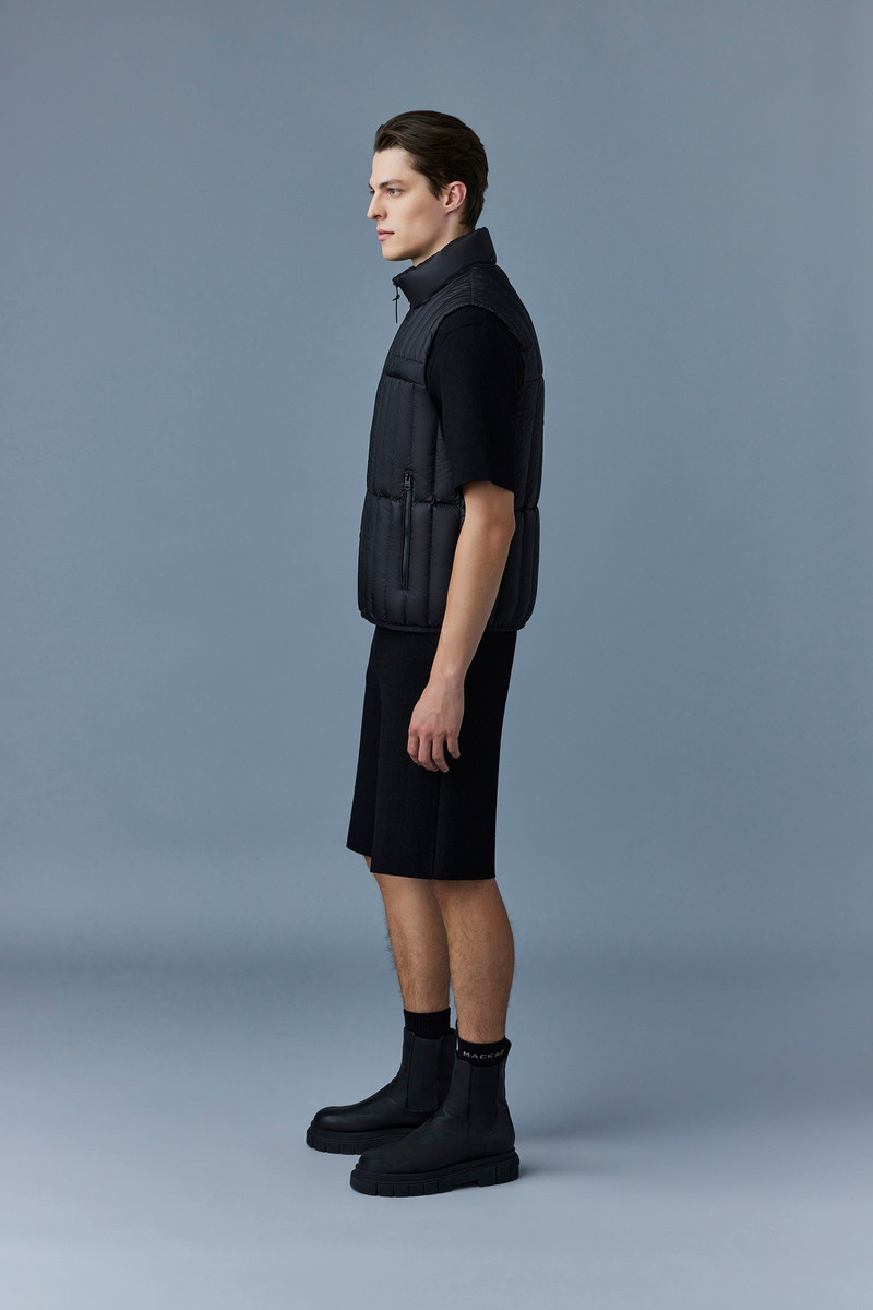 PATRICK Translucent ripstop light down vest with funnel collar 3