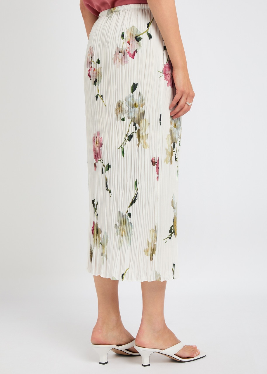 Vince Floral-printed Chiffon Midi Skirt - 3