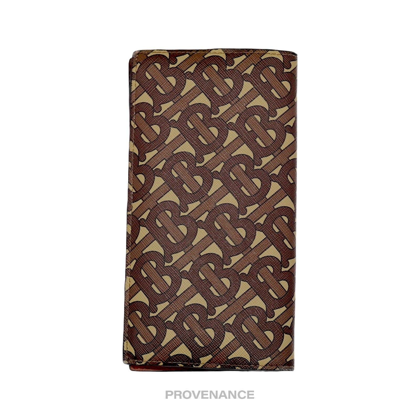 Burberry Long Wallet - TB Monogram E-Canvas Bridle Brown - 2