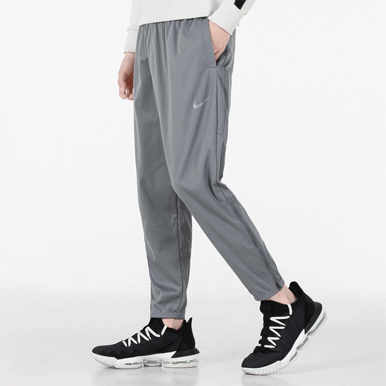 Men's Nike Logo Printing Solid Color Elastic Waistband Drawstring Sports Pants/Trousers/Joggers Gray - 4