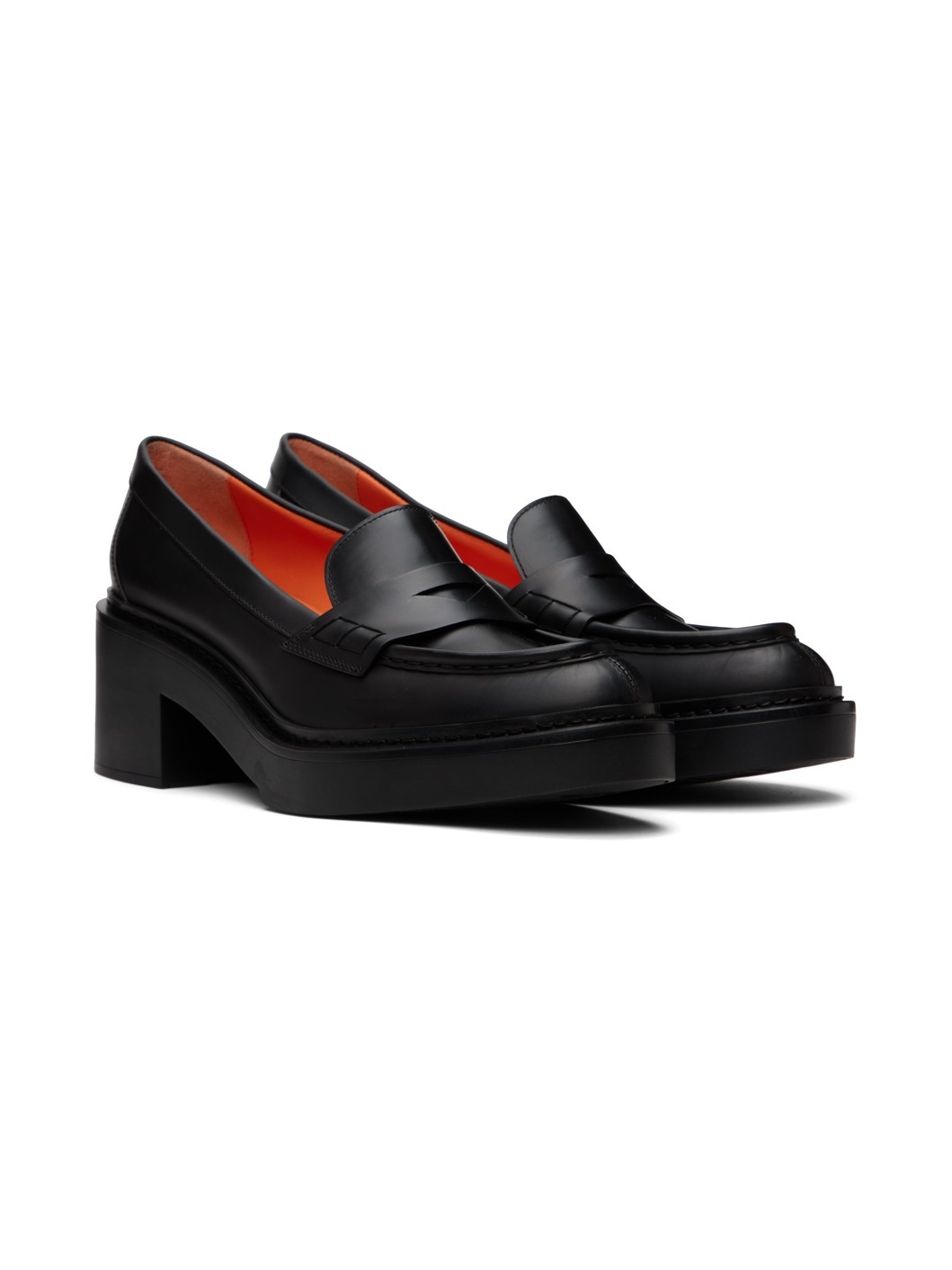 Black Loafer Heels - 4