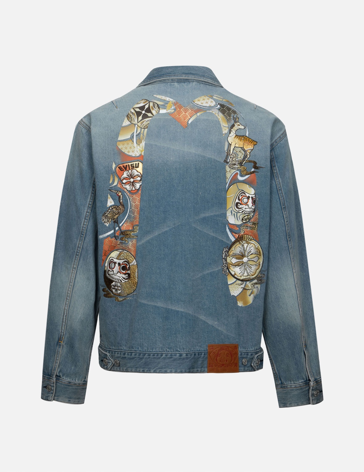 HANAFUDA DARUMA DAICOCK EMBROIDERY RELAX FIT DENIM JACKET - 1