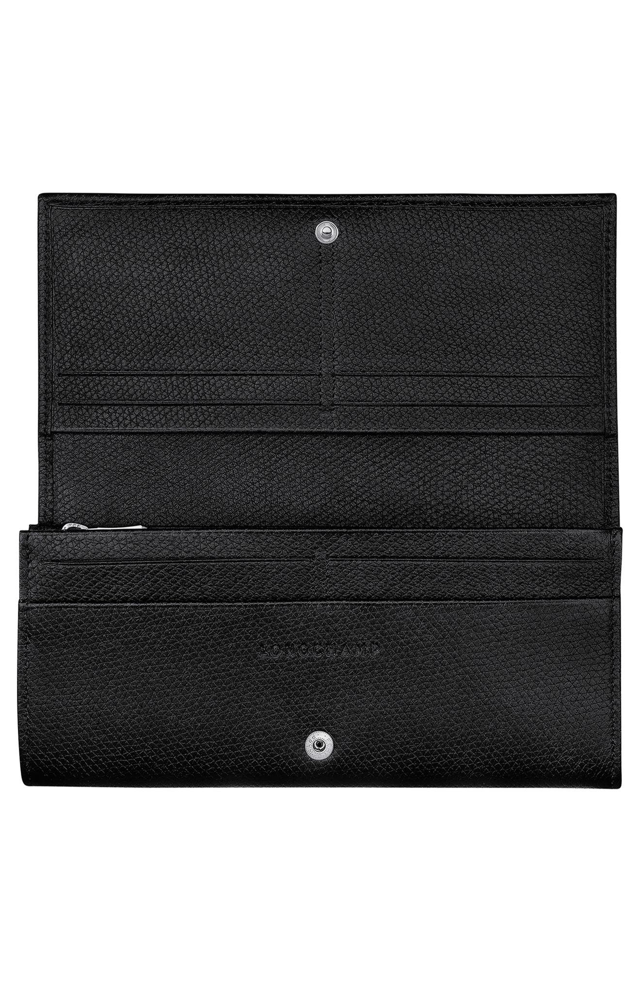 Longchamp Le Roseau Leather Continental Wallet in Black at Nordstrom - 2