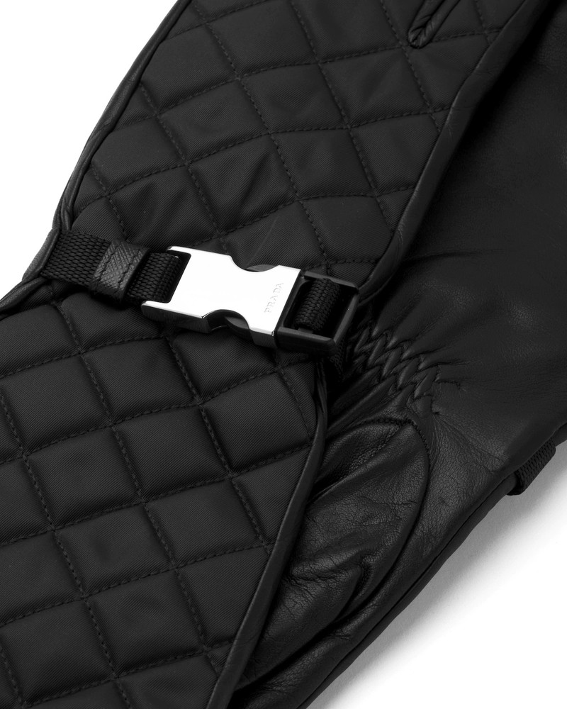 Nylon and nappa leather gloves 3