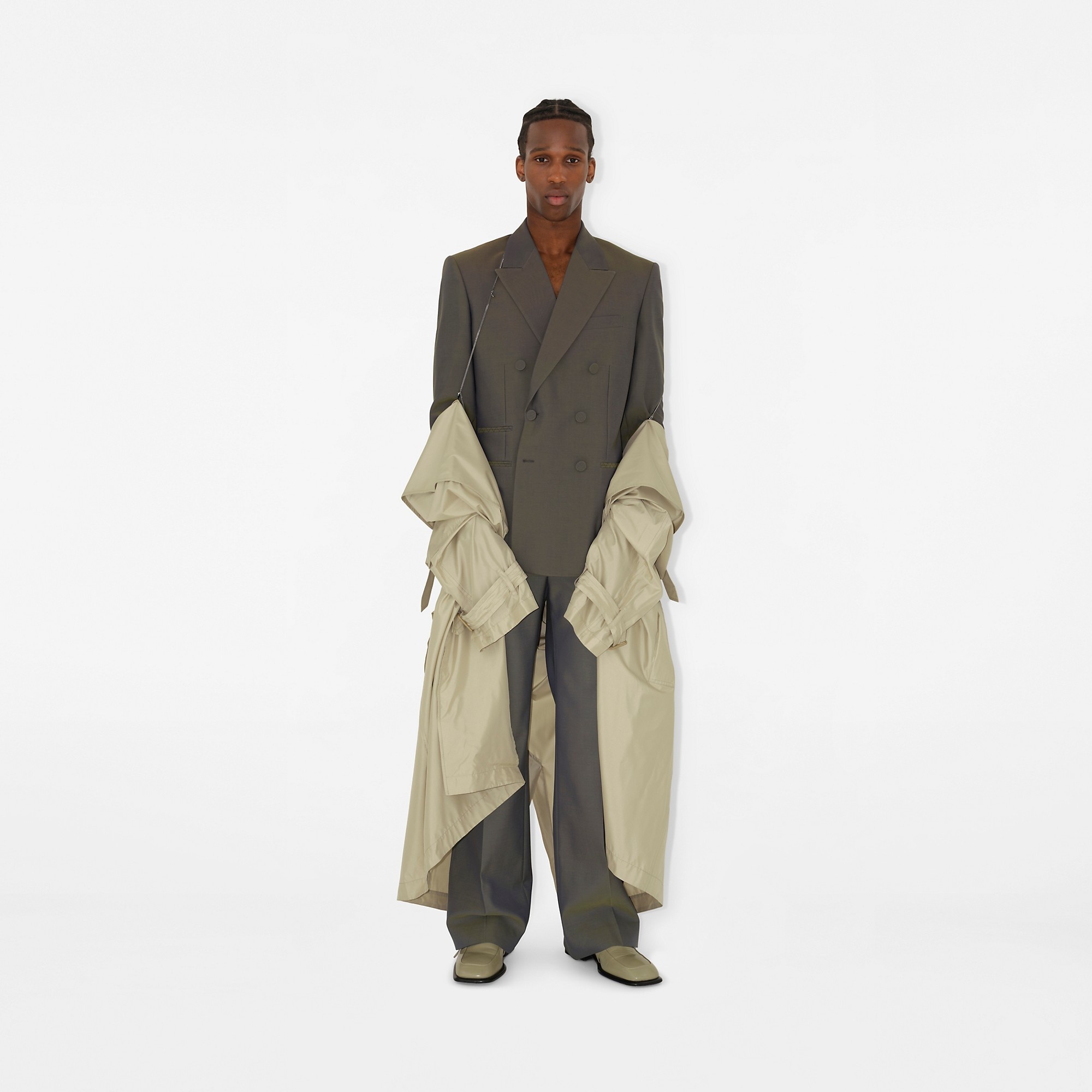 Long Silk Trench Coat - 5