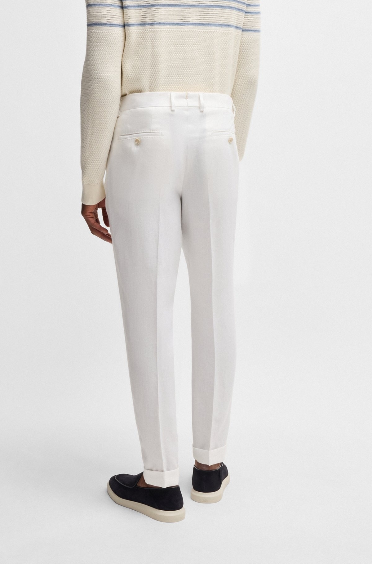 REGULAR-FIT TROUSERS IN LINEN - 4