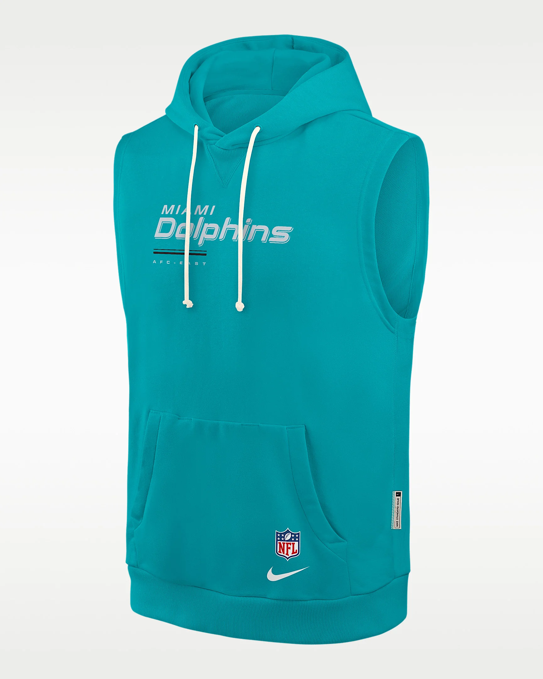 Miami Dolphins Sideline Men's Nike Dri-FIT NFL Sleeveless Pullover Hoodie - 1
