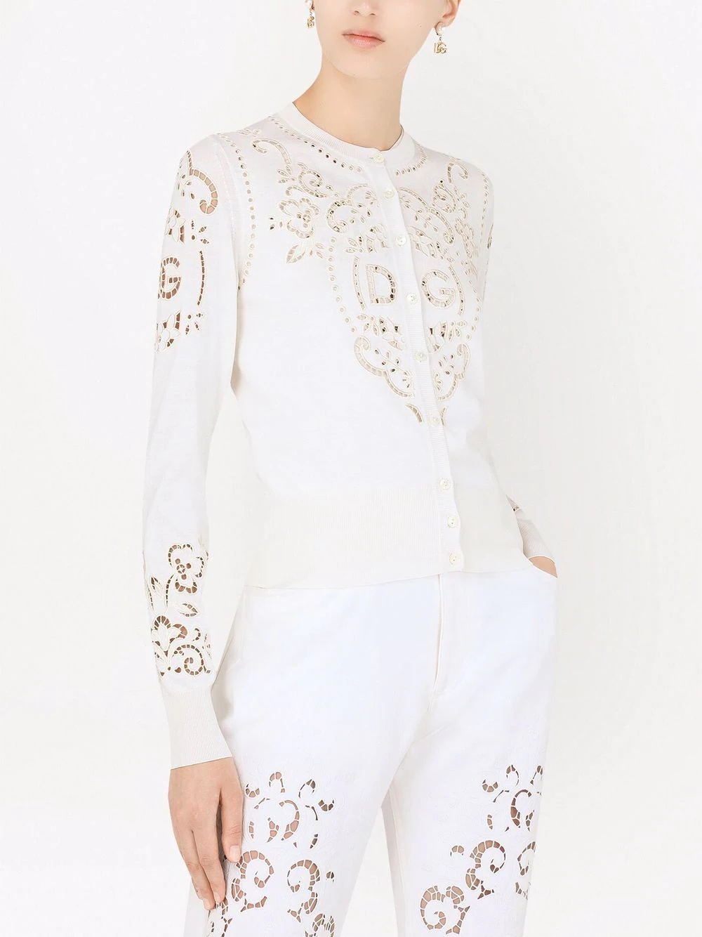 embroidered silk cardigan - 5