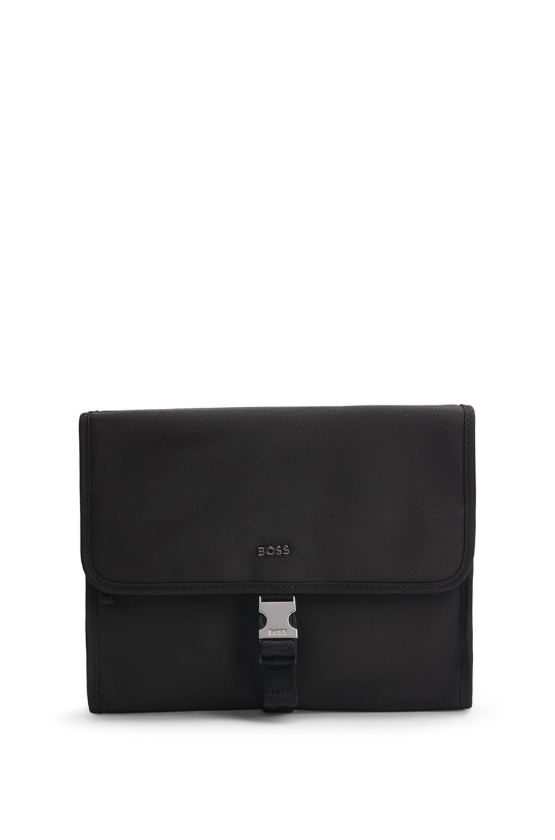 BOSS BUCKLE-CLOSURE WASHBAG WITH SIGNATURE DETAILS outlook