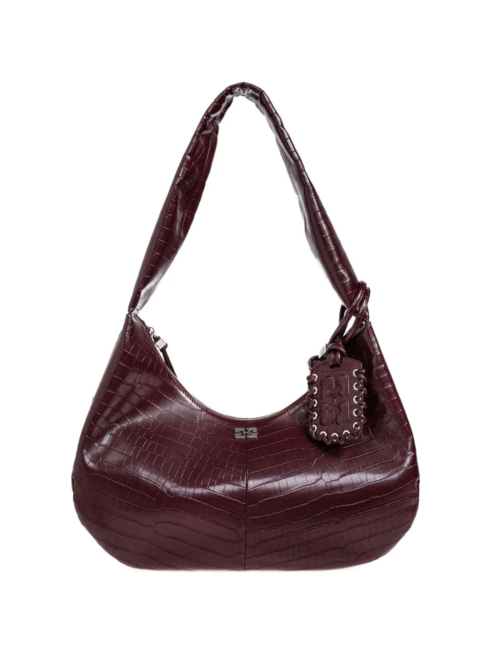embossed tag shoulder bag - 1