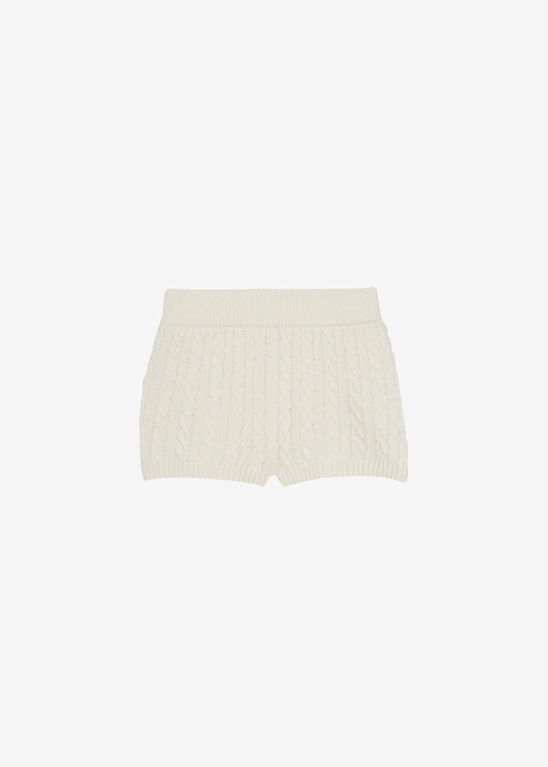 Brisbane Knit Mini Shorts - White 1