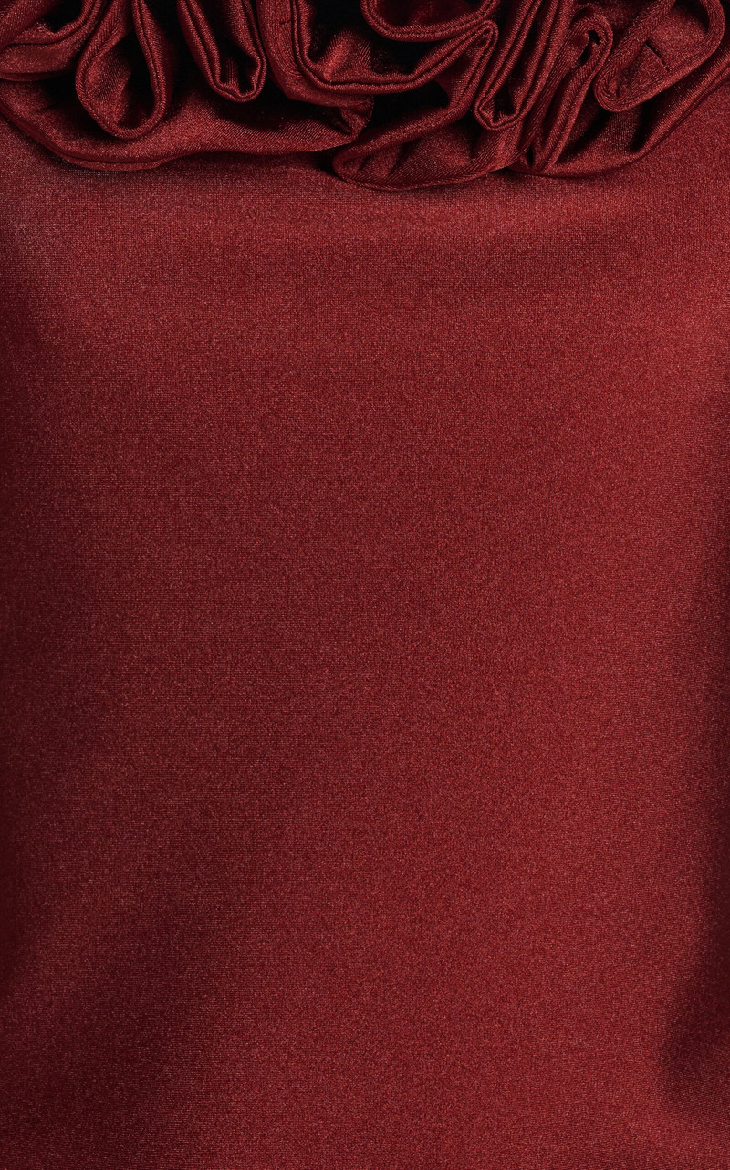 Ruffled Midi Dress red 3