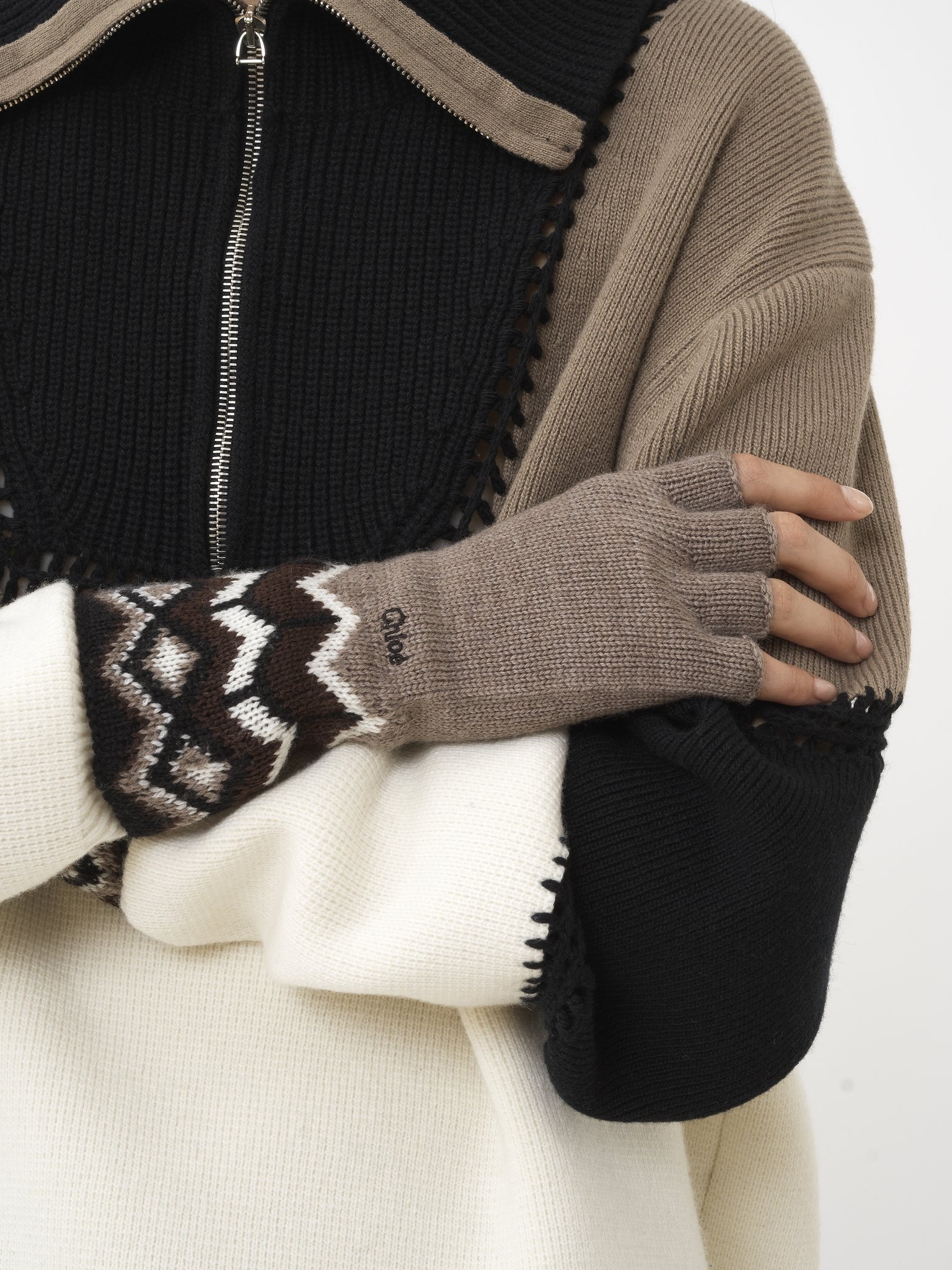 FAIR ISLE FINGERLESS GLOVES - 2