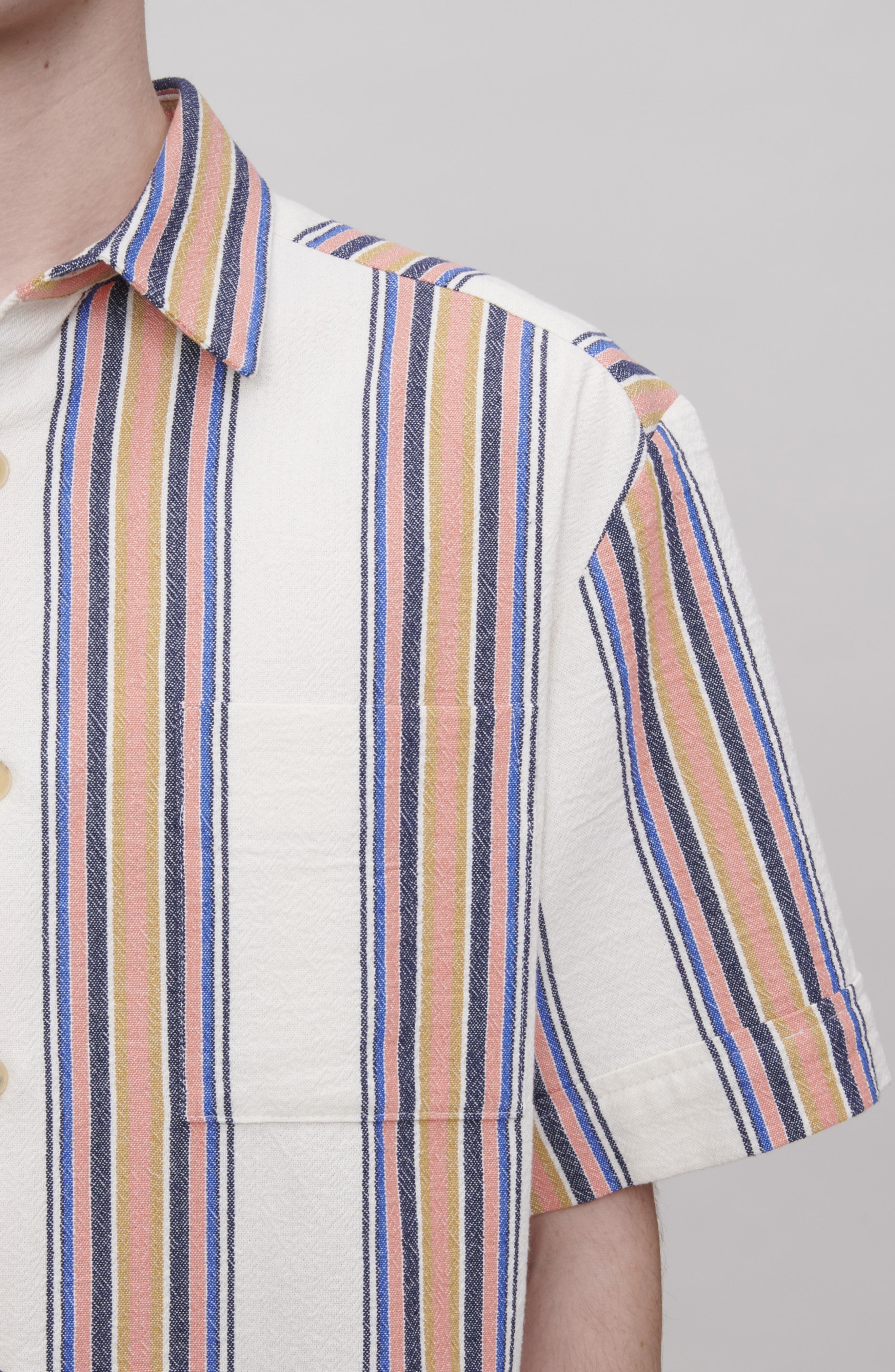 A.P.C. Ross Short Sleeve Button-Up Shirt in Aad Ecru at Nordstrom - 5
