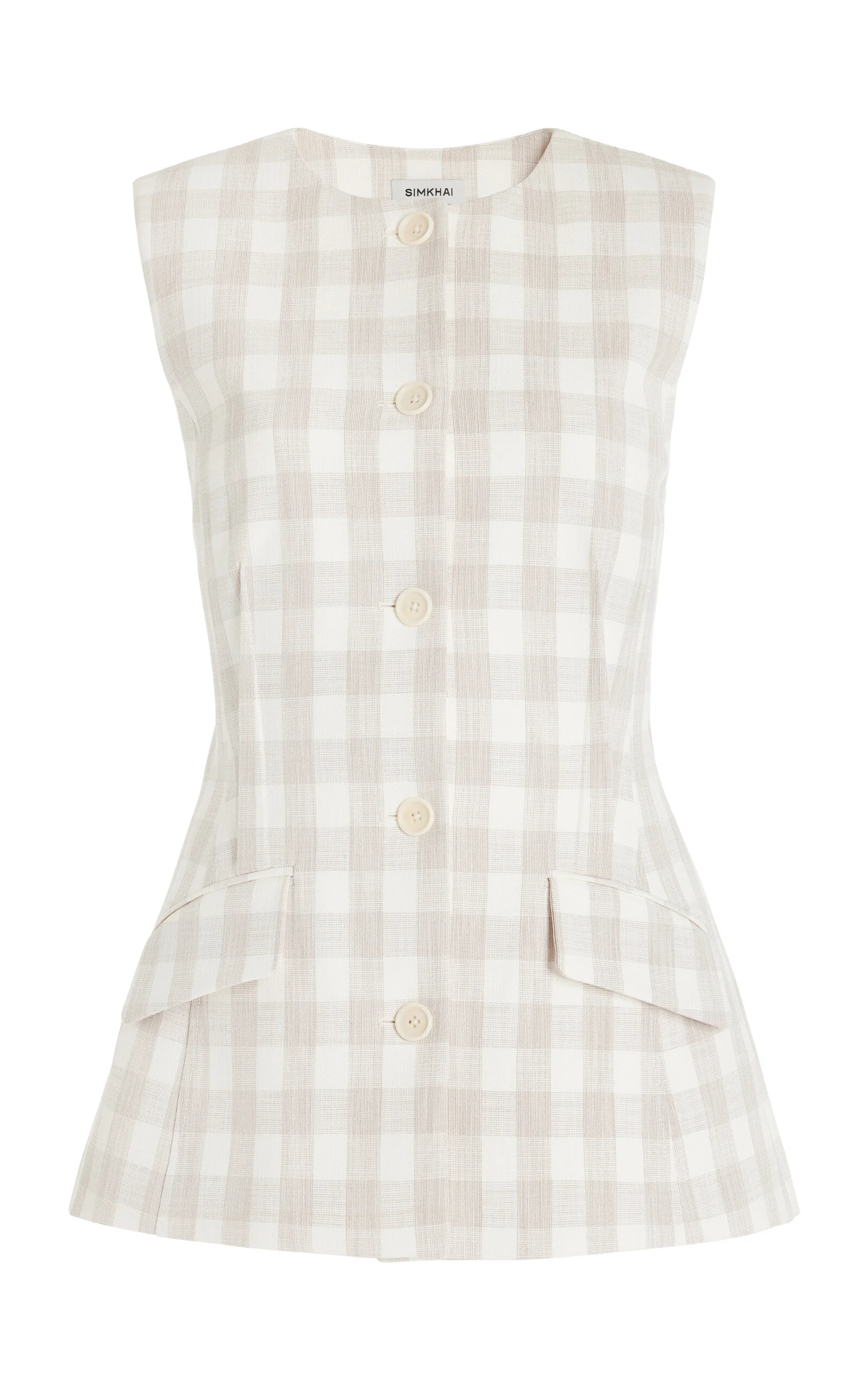 Calliope Gingaham Vest off-white - 1
