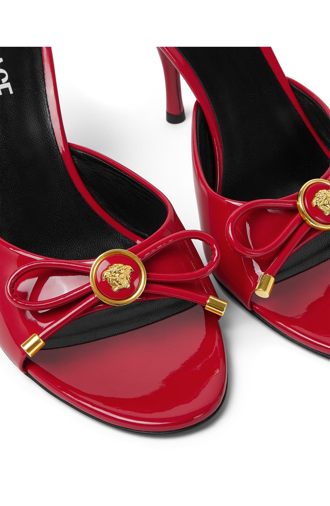 Versace Opera Bow Slide Sandal in 1Rb3V-Lipstick Red Gold at Nordstrom - 3