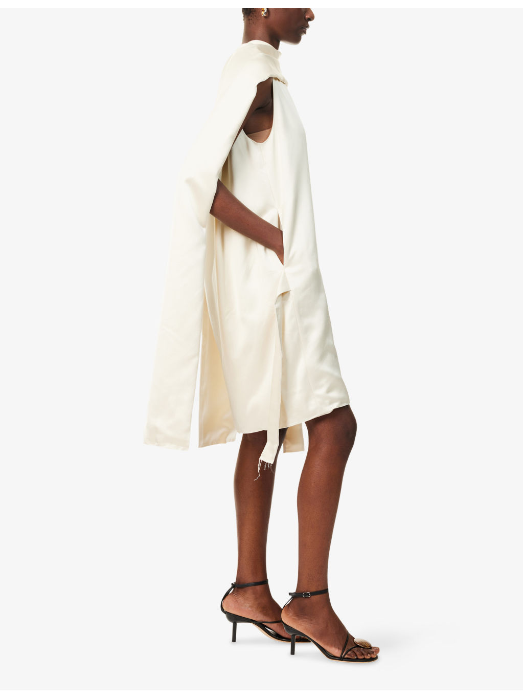 Cocoon Scarf Woven Midi Dress - 3