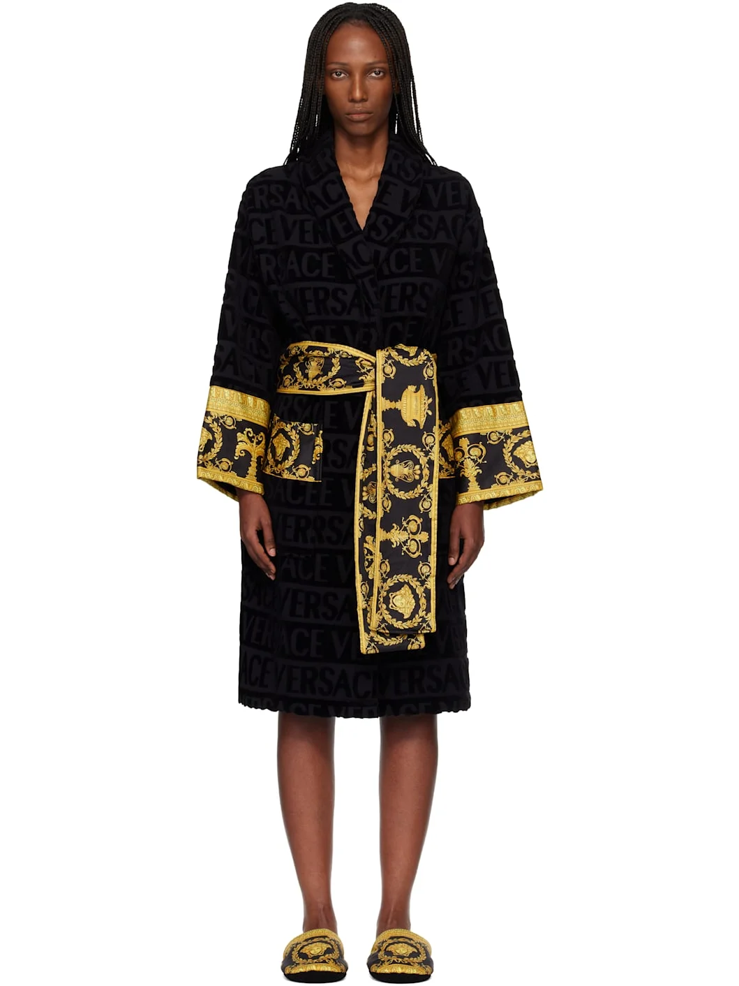 Black 'I Heart Baroque' Bathrobe - 1