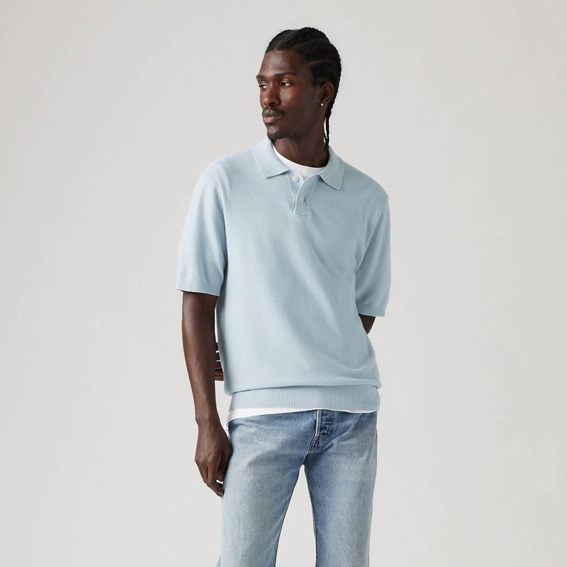 COTTON LINEN SWEATER KNIT POLO SHIRT 2