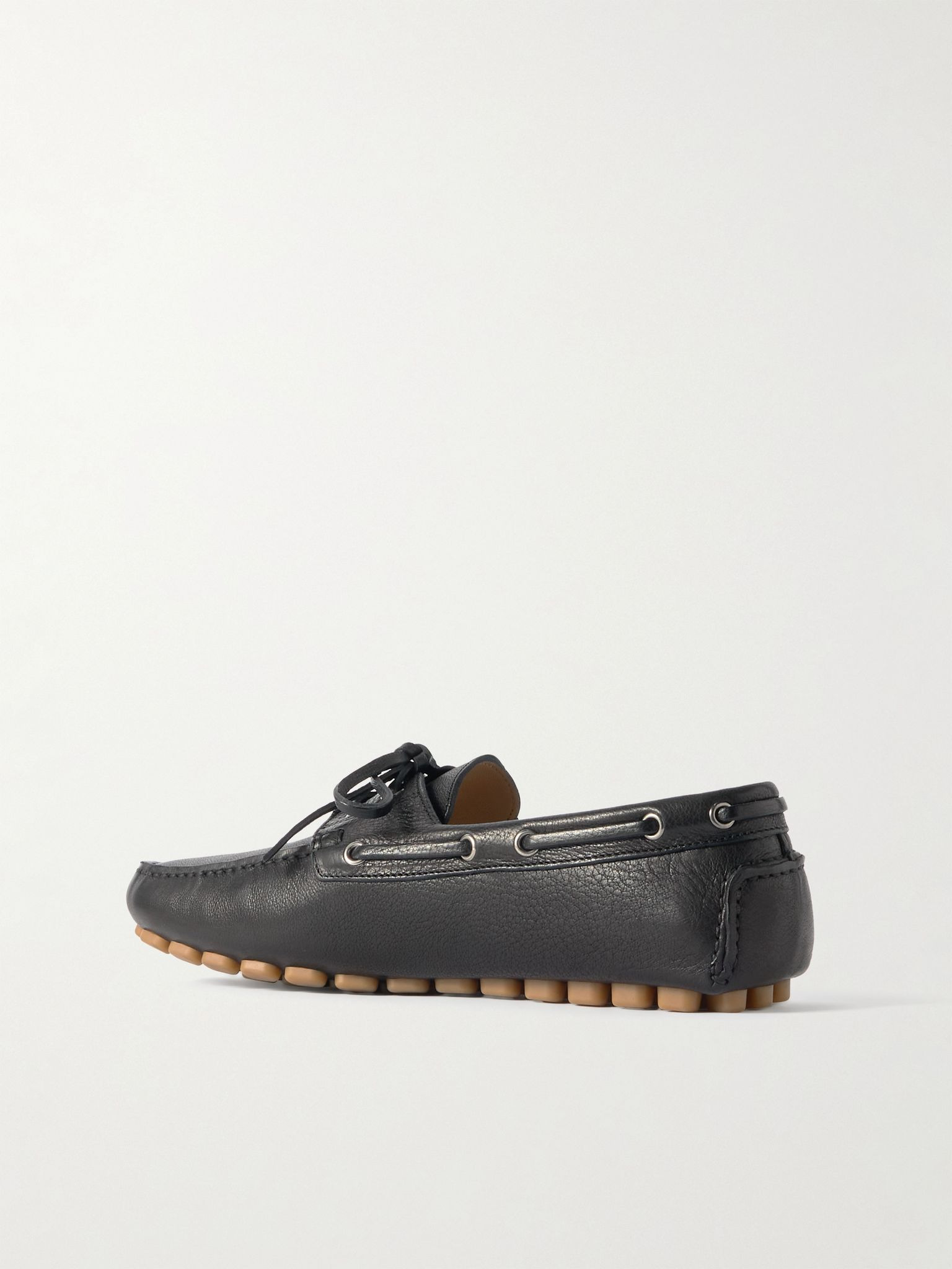 Leather Driving Shoes Black - 4
