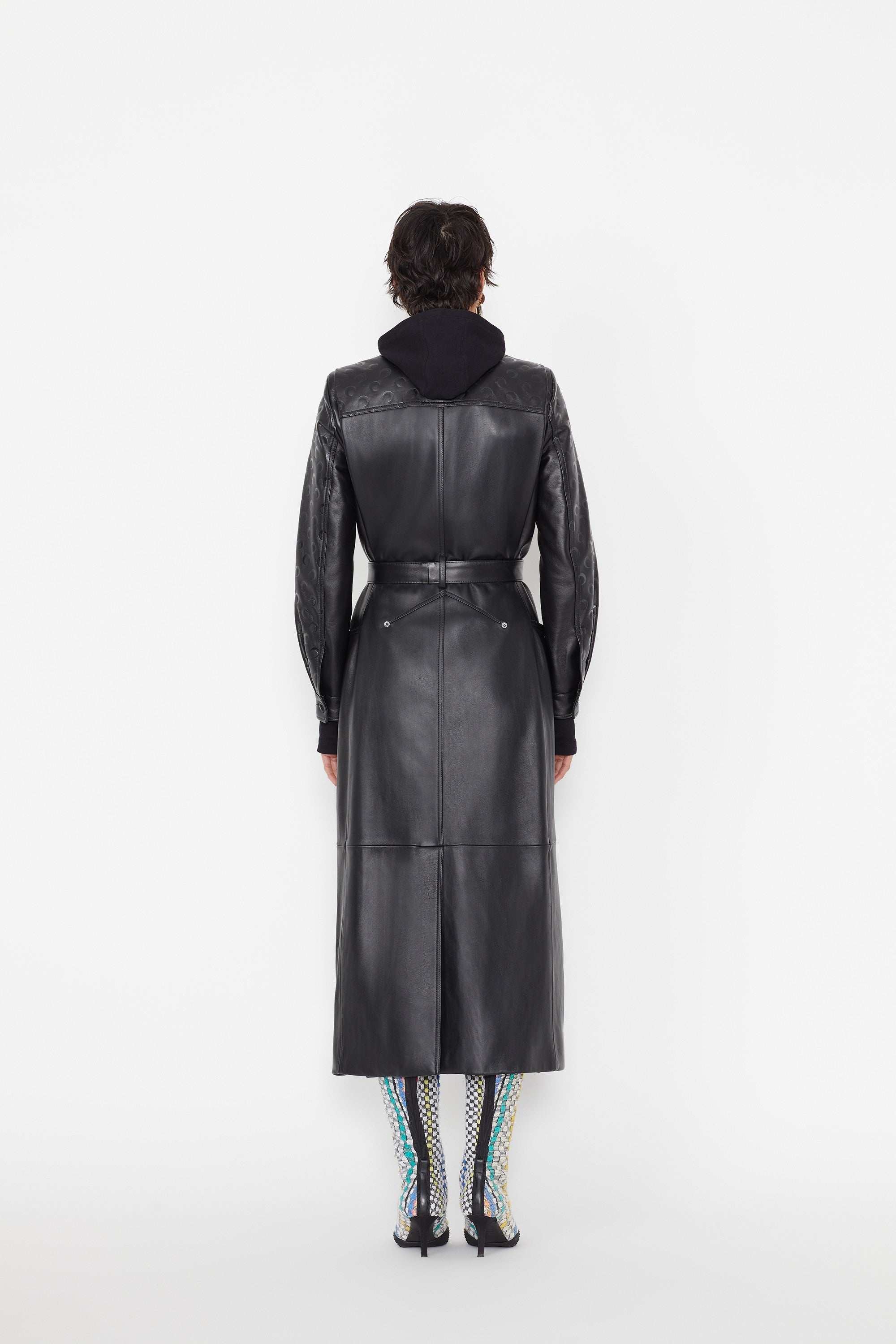 Moon Leather Belted Long Coat - 3