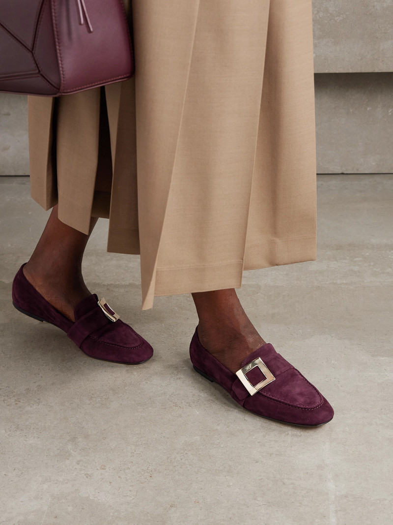 Roger Vivier Buckled Suede Loafers outlook
