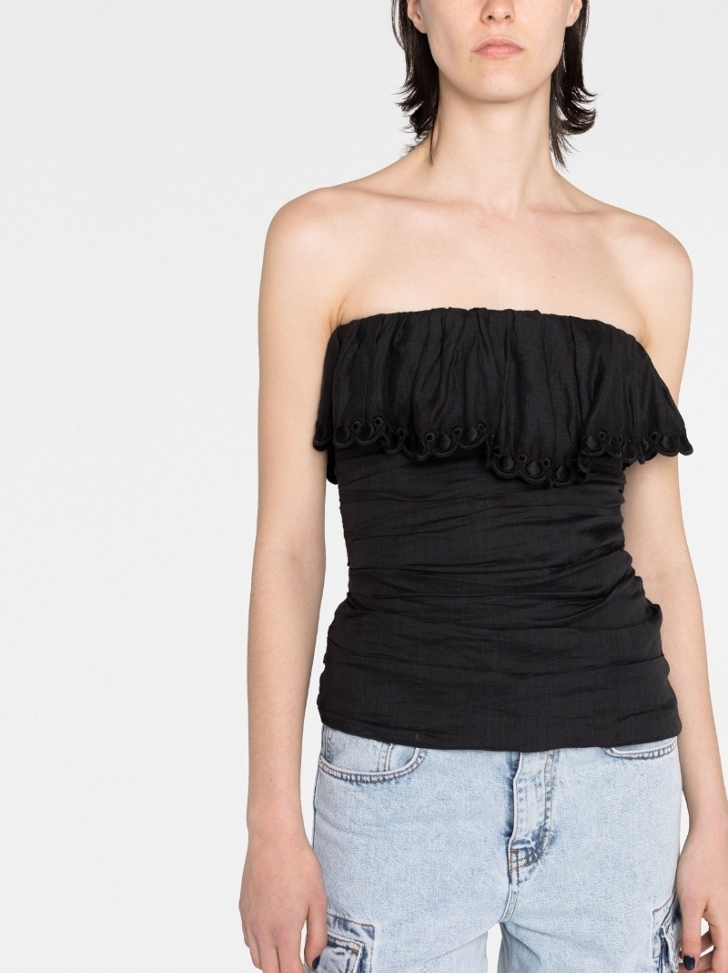 guipure-lace bandeau top - 9